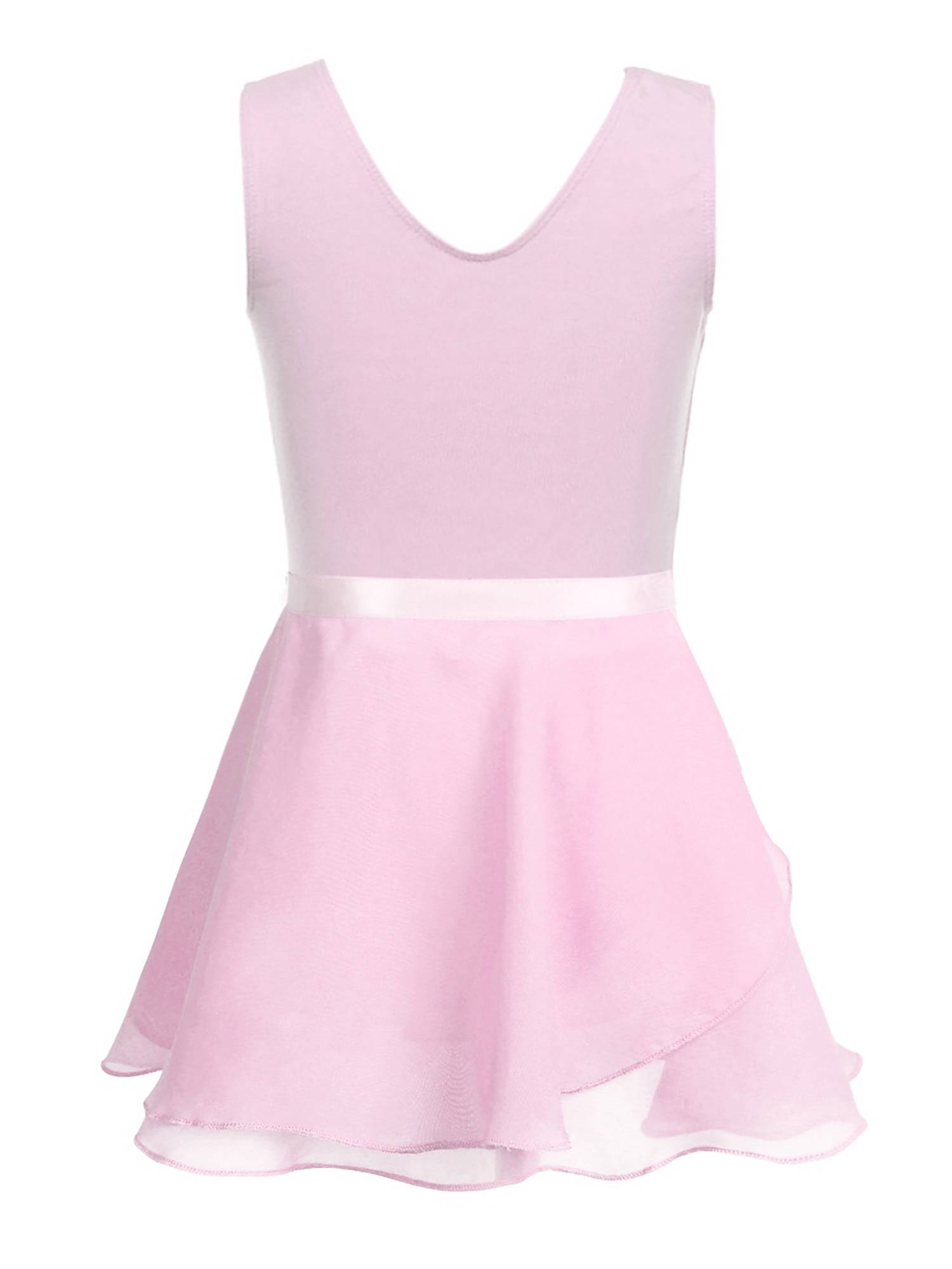 Kids Girls 2pcs Cotton Ballet Dance Leotard and Chiffon Skirt Set