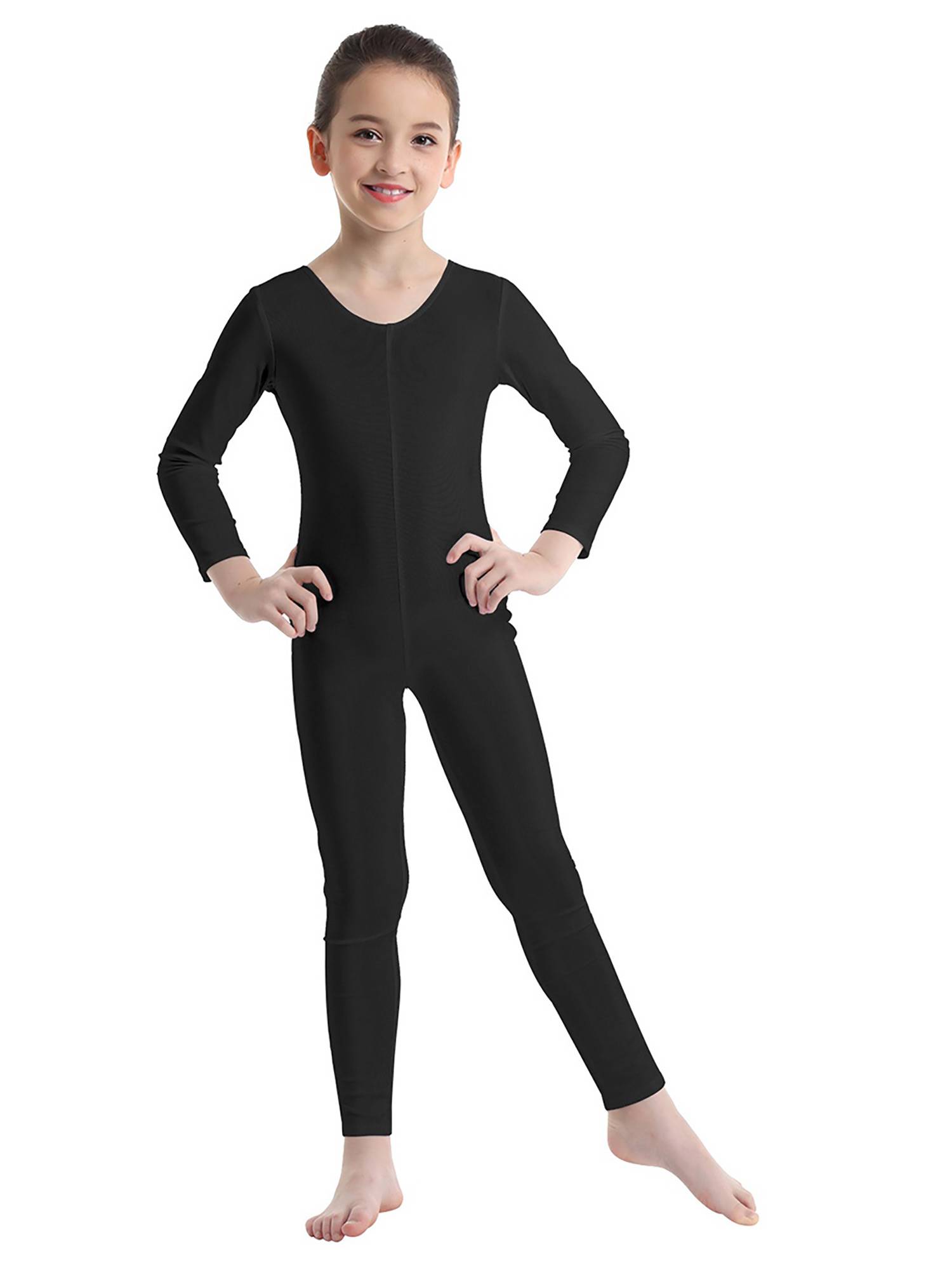 Kids Girls Long Sleeves Gymnastics Unitard Dancewear