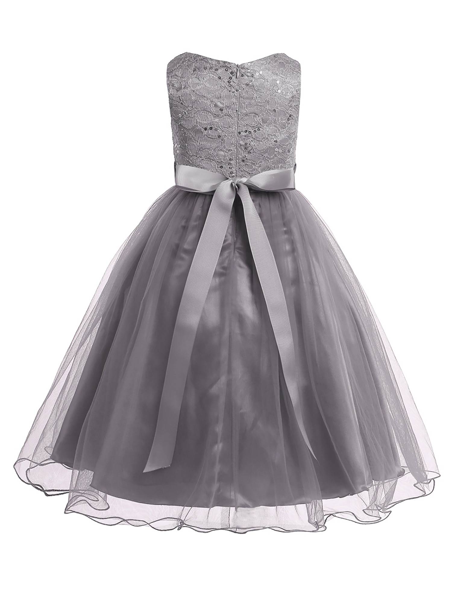 Toddler/Kids Girls Sequined Lace Mesh Flower Girl Dress