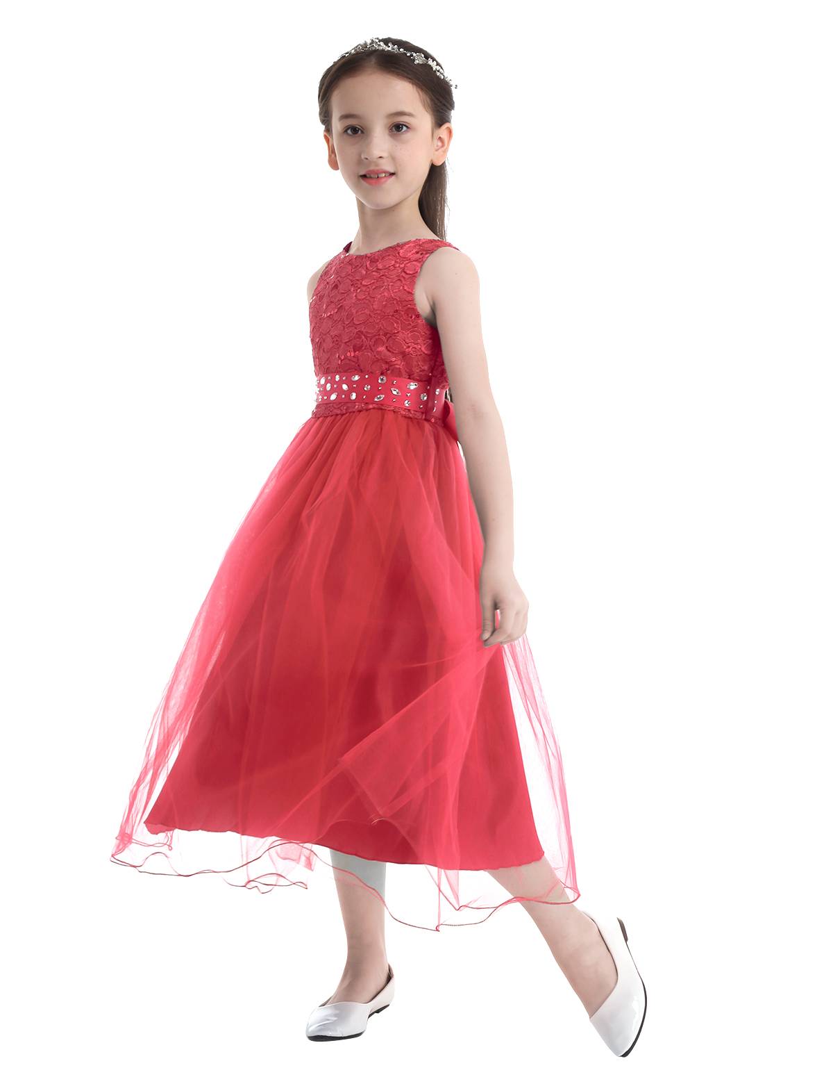 Toddler/Kids Girls Sequined Lace Mesh Flower Girl Dress