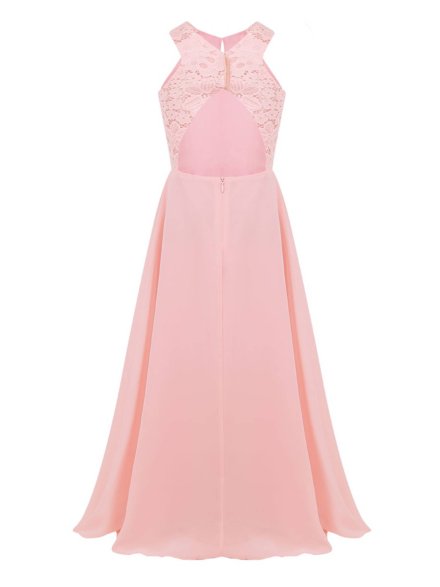 Kids Girls Back Hollowing Maxi Party Wedding Dress