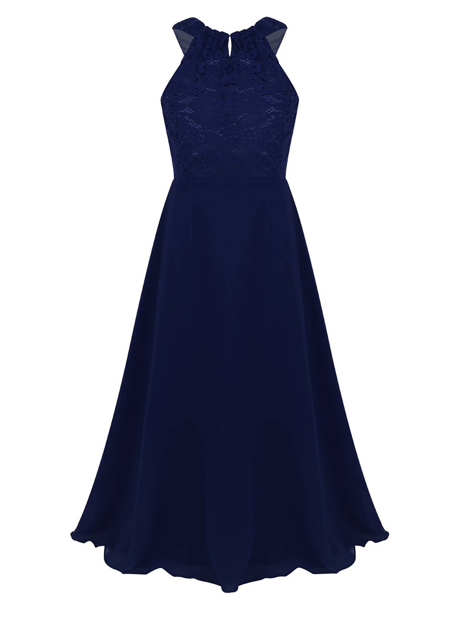 Kids Girls Back Hollowing Maxi Party Wedding Dress