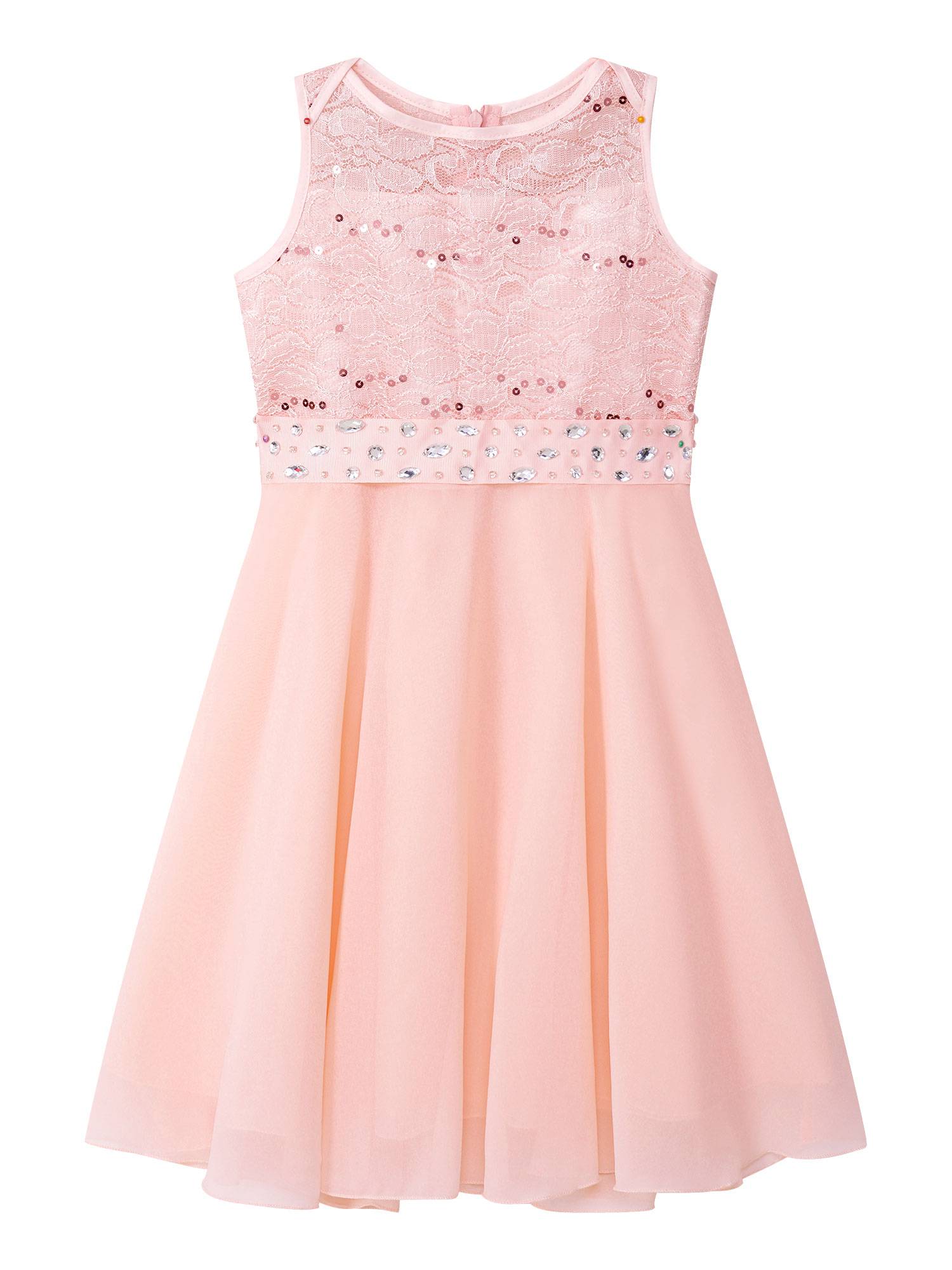 Girls Sequined Lace Chiffon Flower Girls Dresses