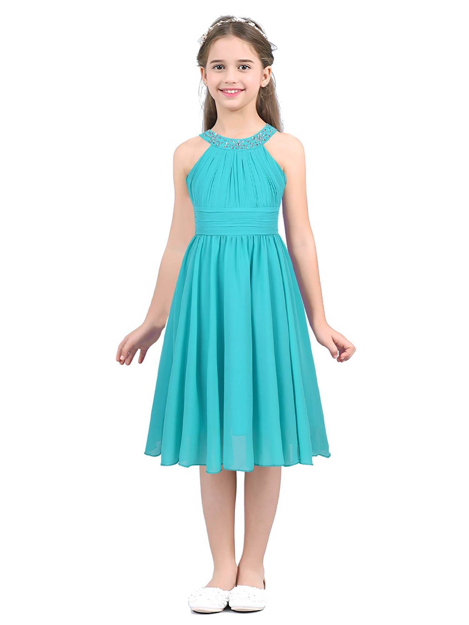 Toddler/Kids Girls Halter Neck Chiffon Dress