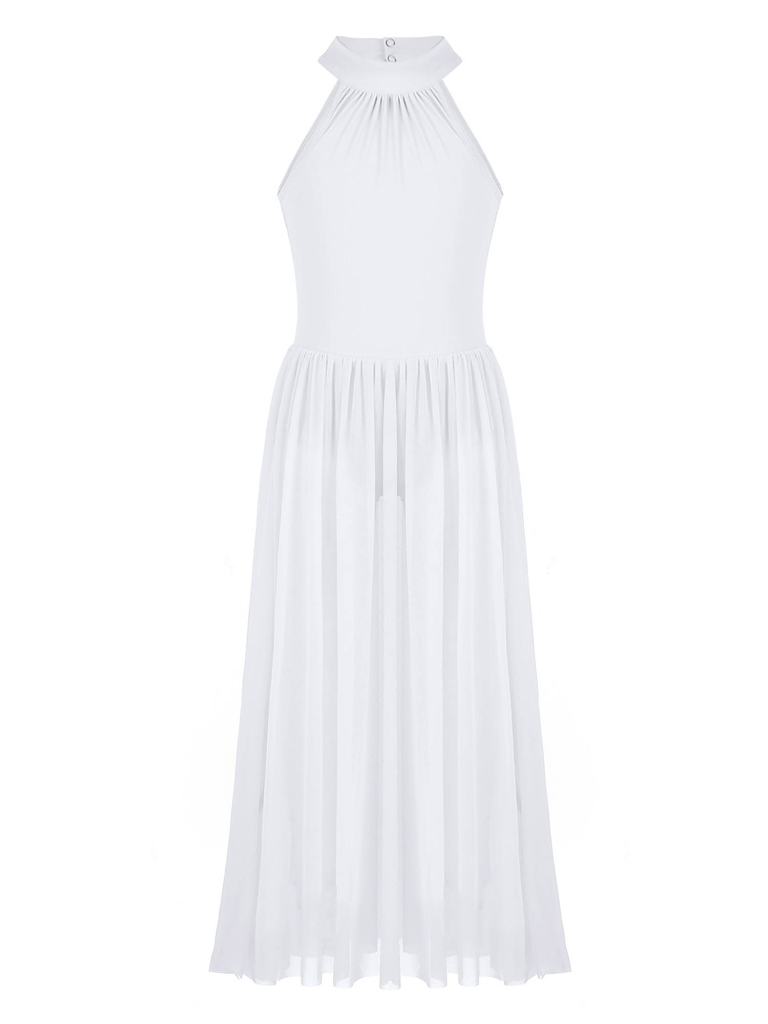 Kids Girls Sleeveless Leotard Dress for Lyrical Dance