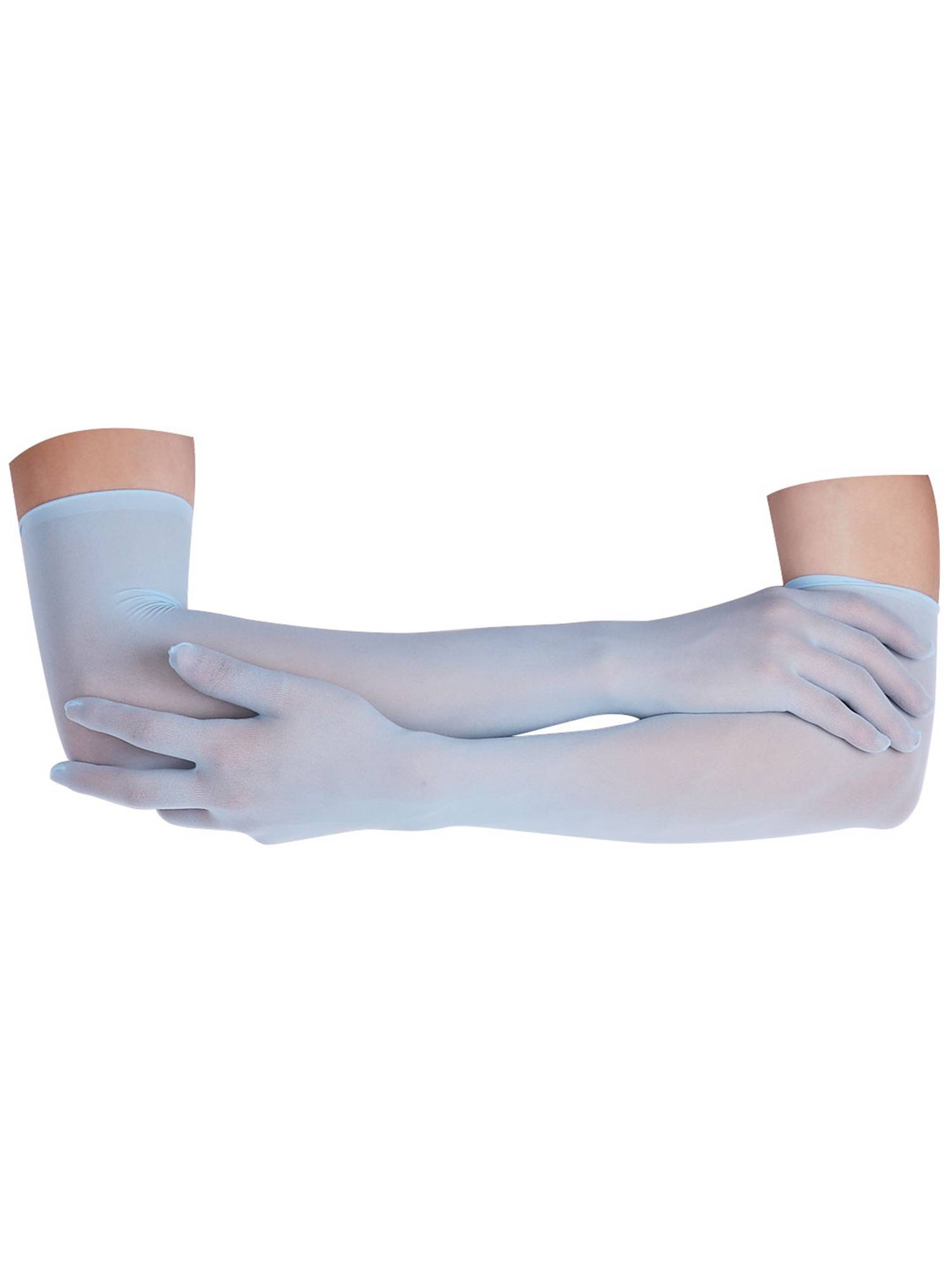 Women 1 Pair See Through Full Finger Long Gloves for Sun Protection