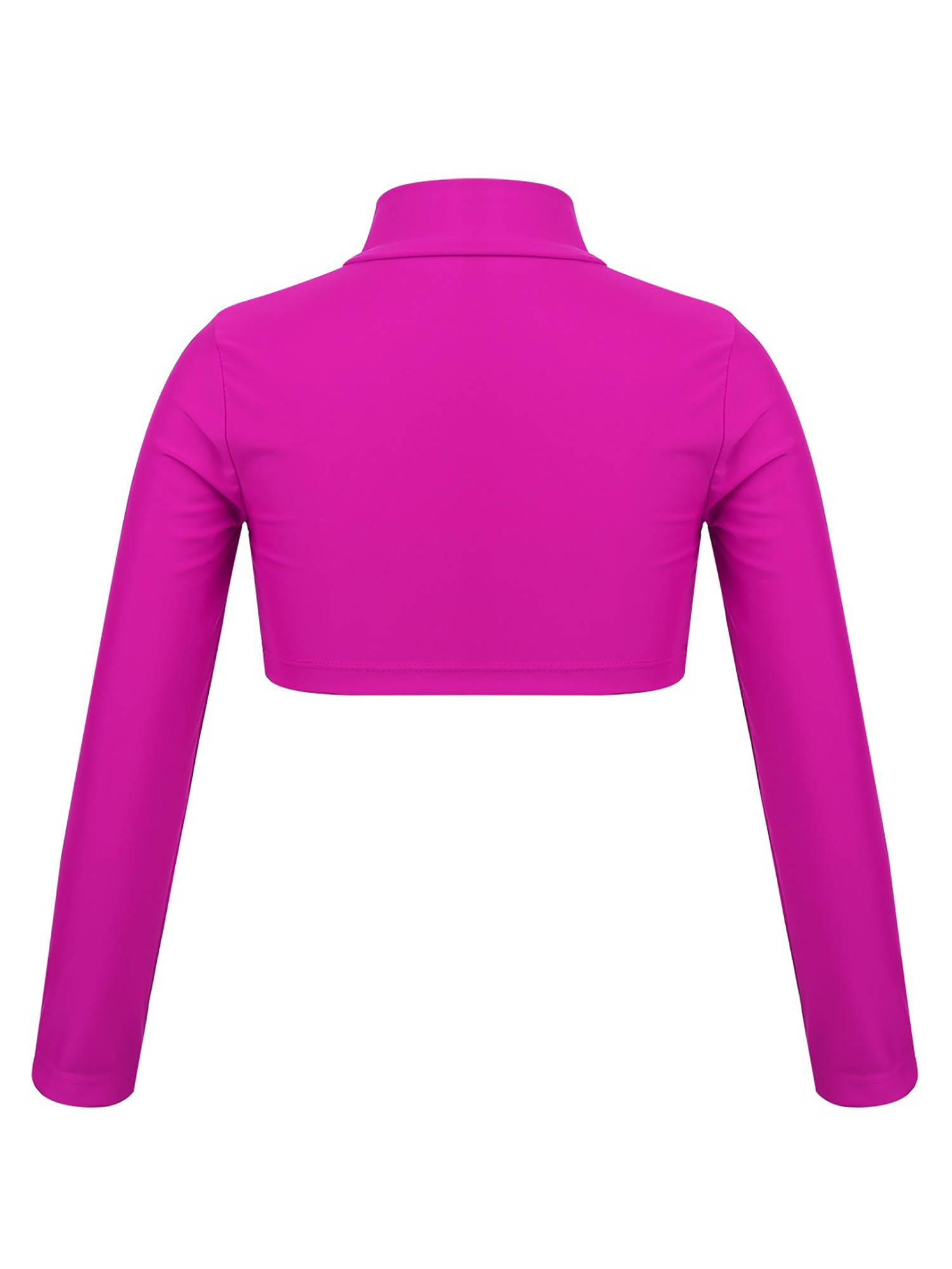 Kids Girls Solid Long Sleeves Crop Top