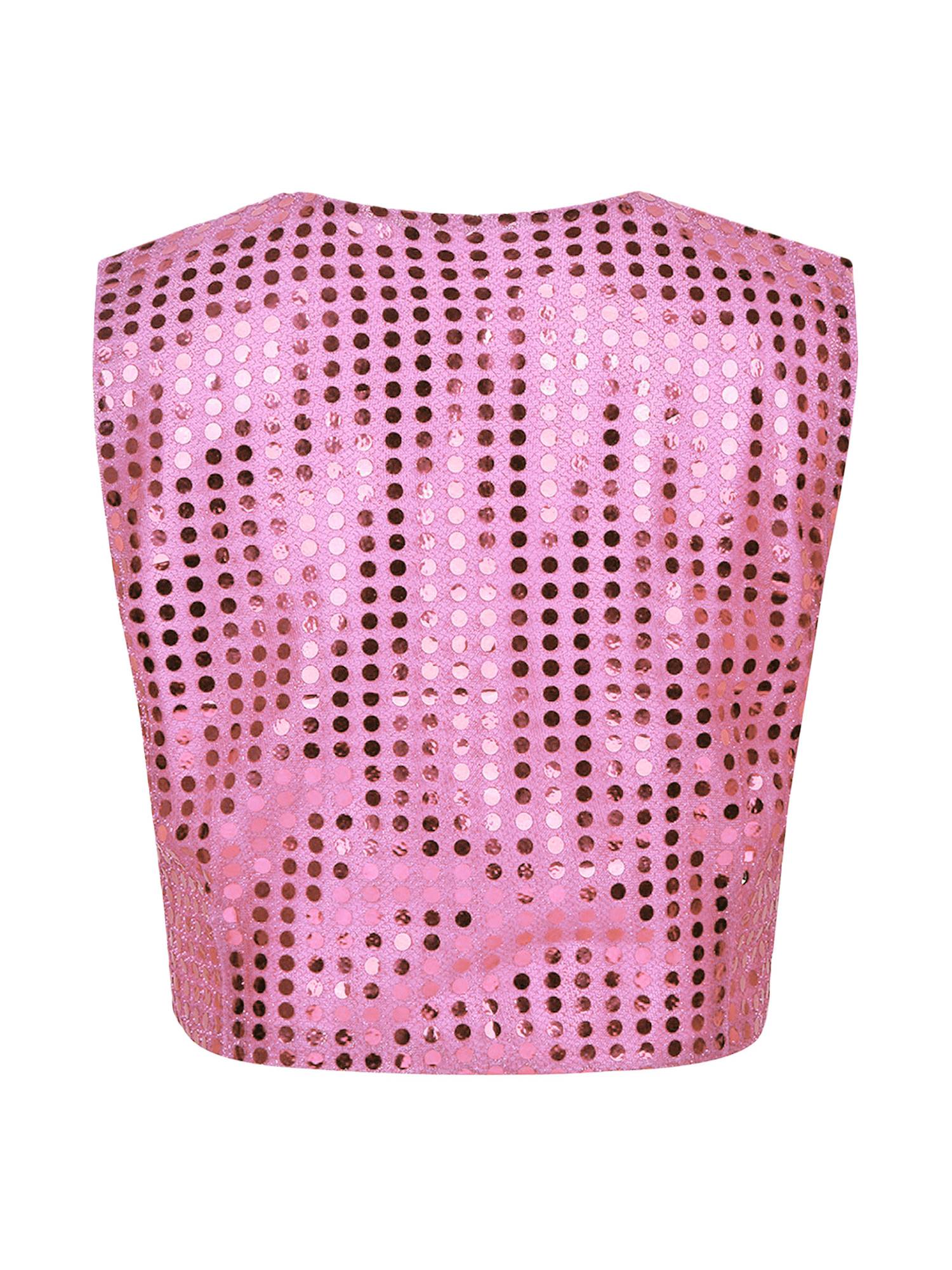 Kids Boys Glittery Sequin Jazz Dance Vest Waistcoat