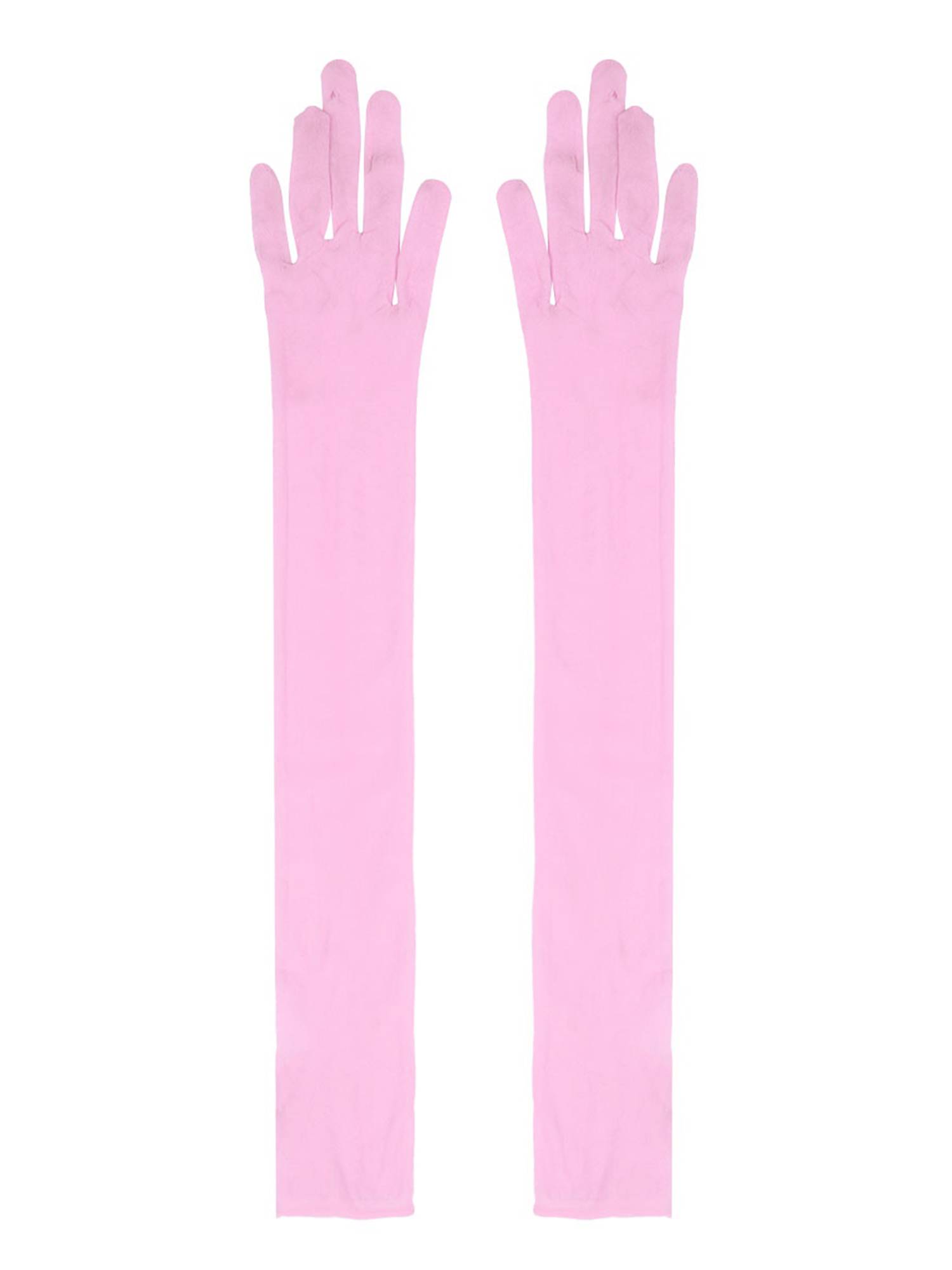 Women 1 Pair See Through Full Finger Long Gloves for Sun Protection