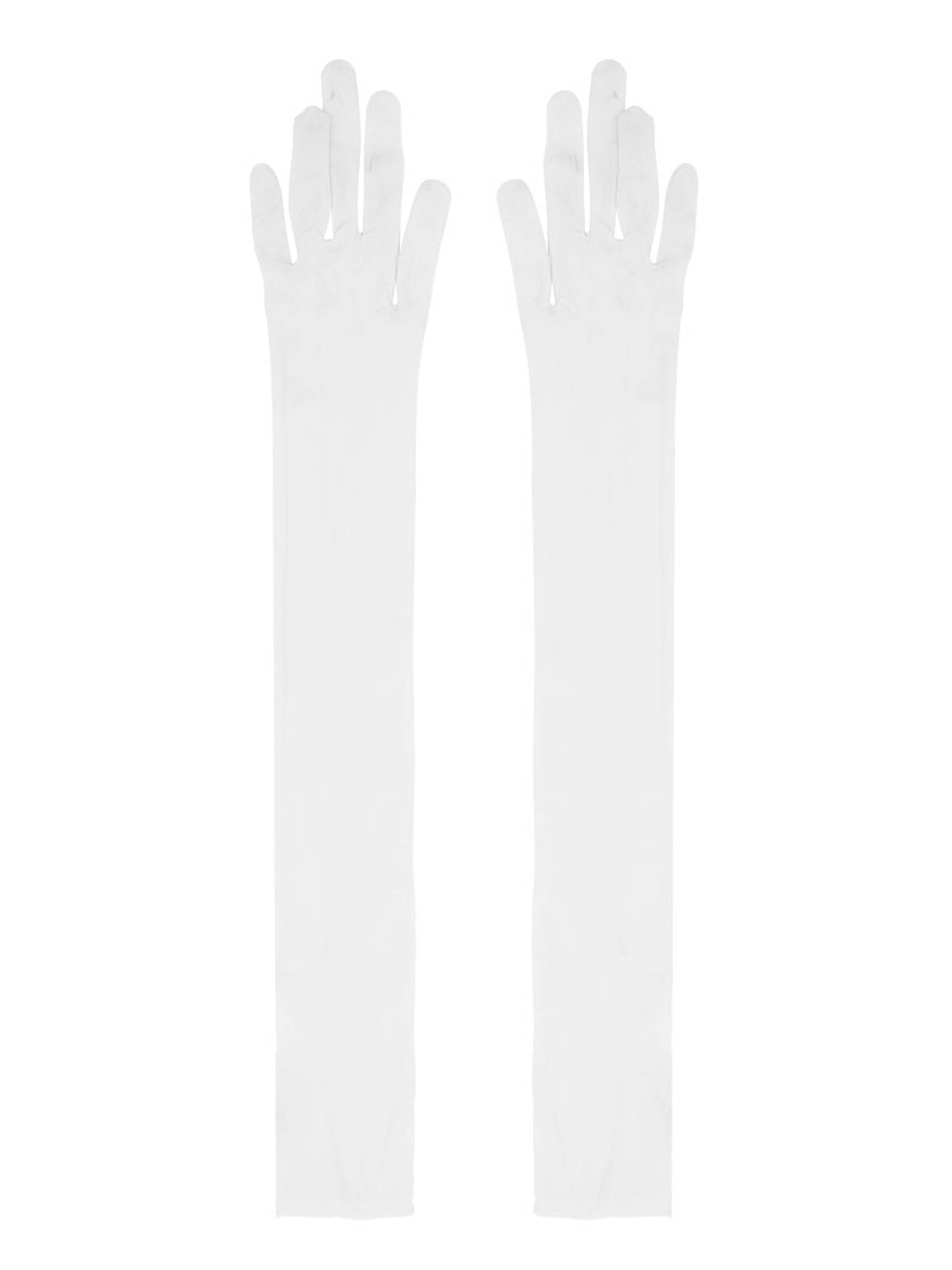 Women 1 Pair See Through Full Finger Long Gloves for Sun Protection