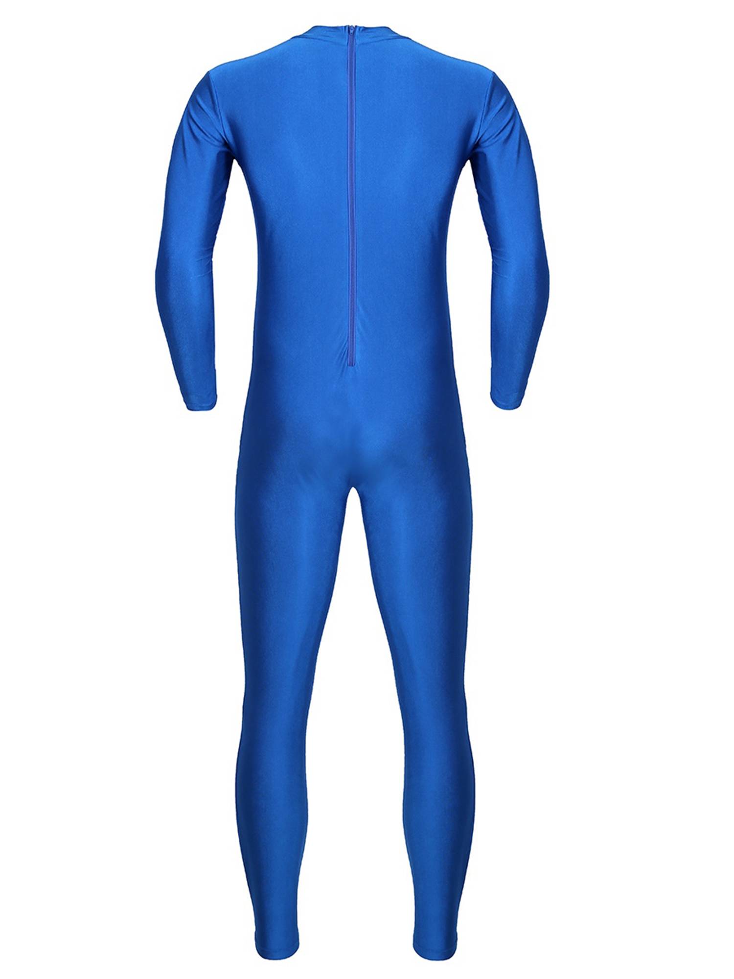 Men One Piece Long Sleeve Slim Fit Solid Gymnastics Unitard