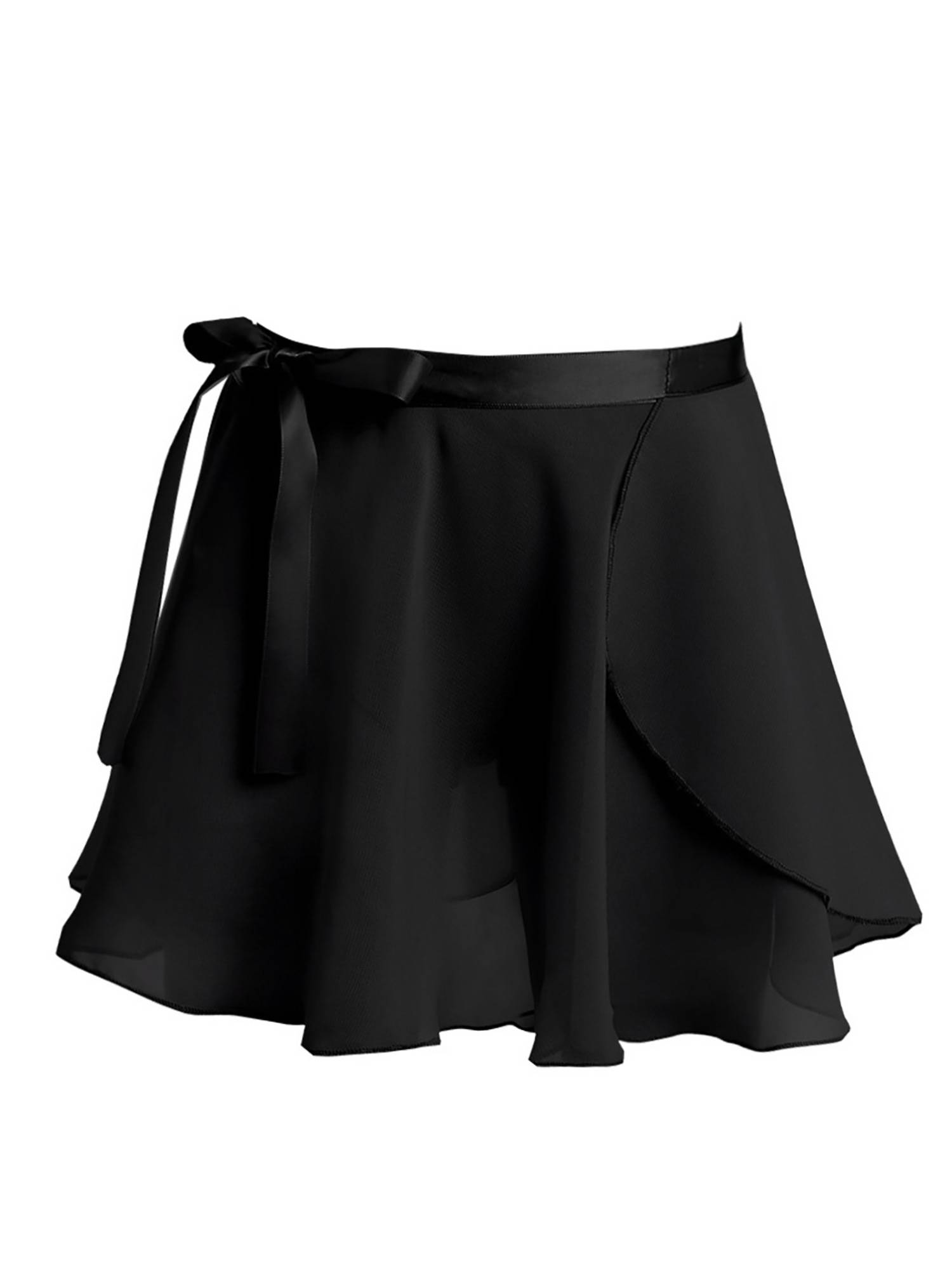 Girls Solid Color Chiffon Pull-On Ballet Dance Mini Skirt
