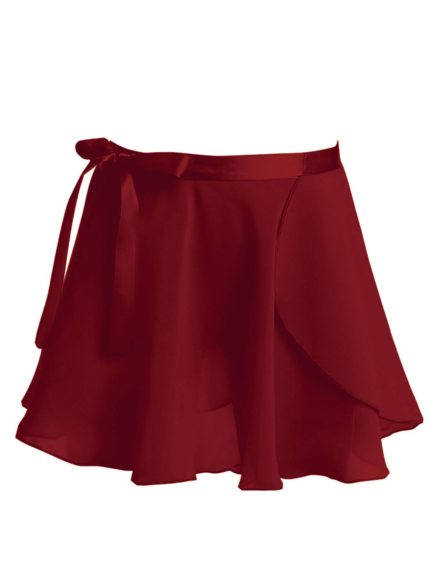 Girls Solid Color Chiffon Pull-On Ballet Dance Mini Skirt