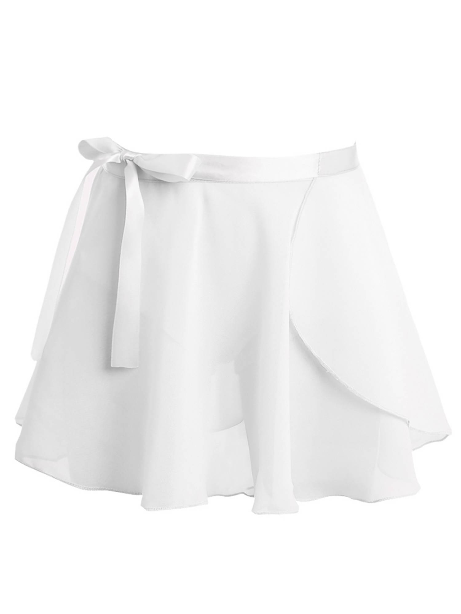 Girls Solid Color Chiffon Pull-On Ballet Dance Mini Skirt