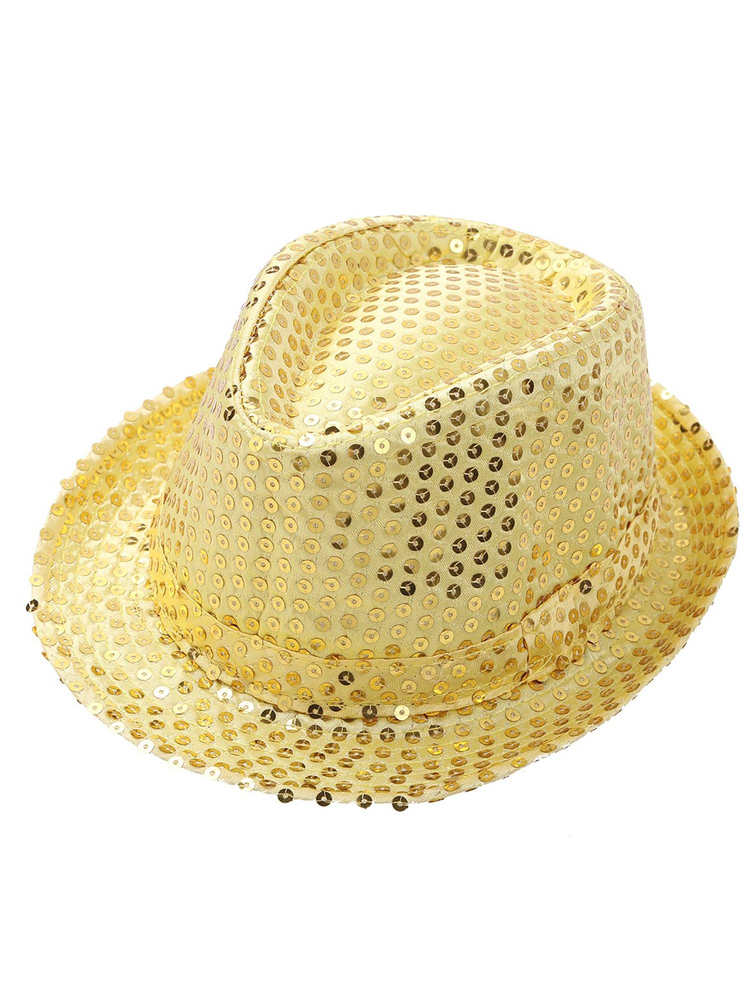 Kids Solid Sequins Fedora Hat for Party
