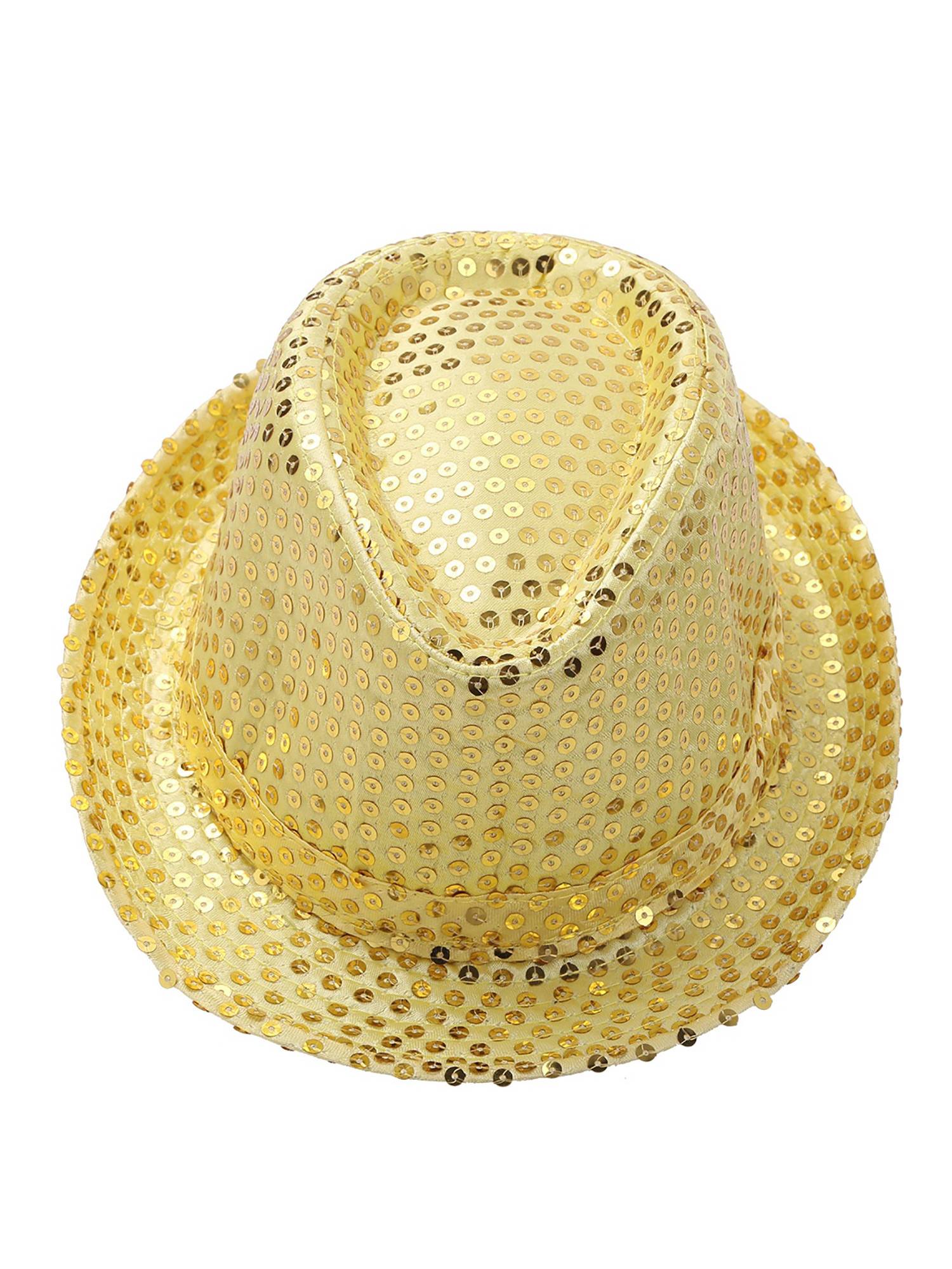 Kids Solid Sequins Fedora Hat for Party