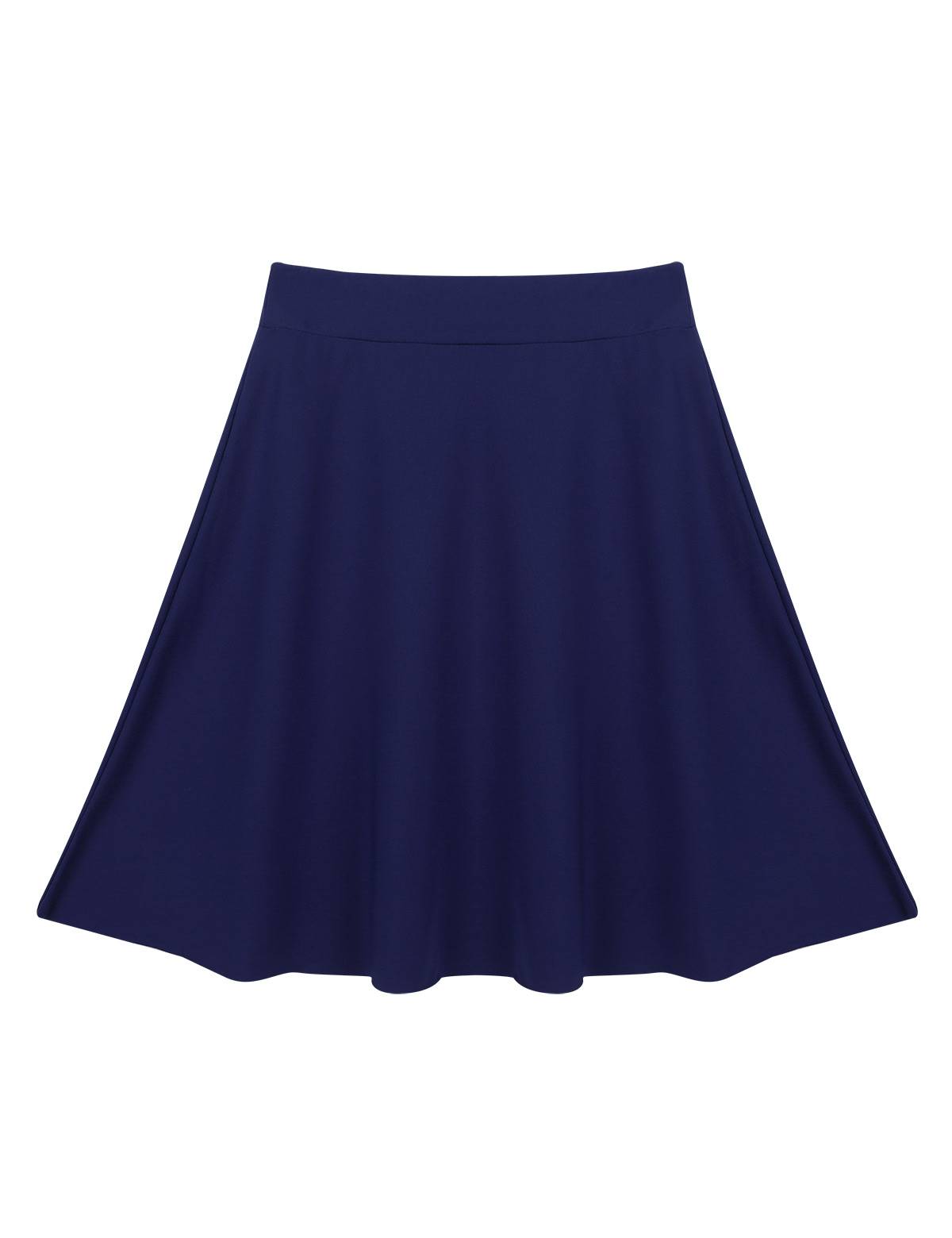 Girls Solid Color Knee Length A-Line Lyrical Dance Skirt