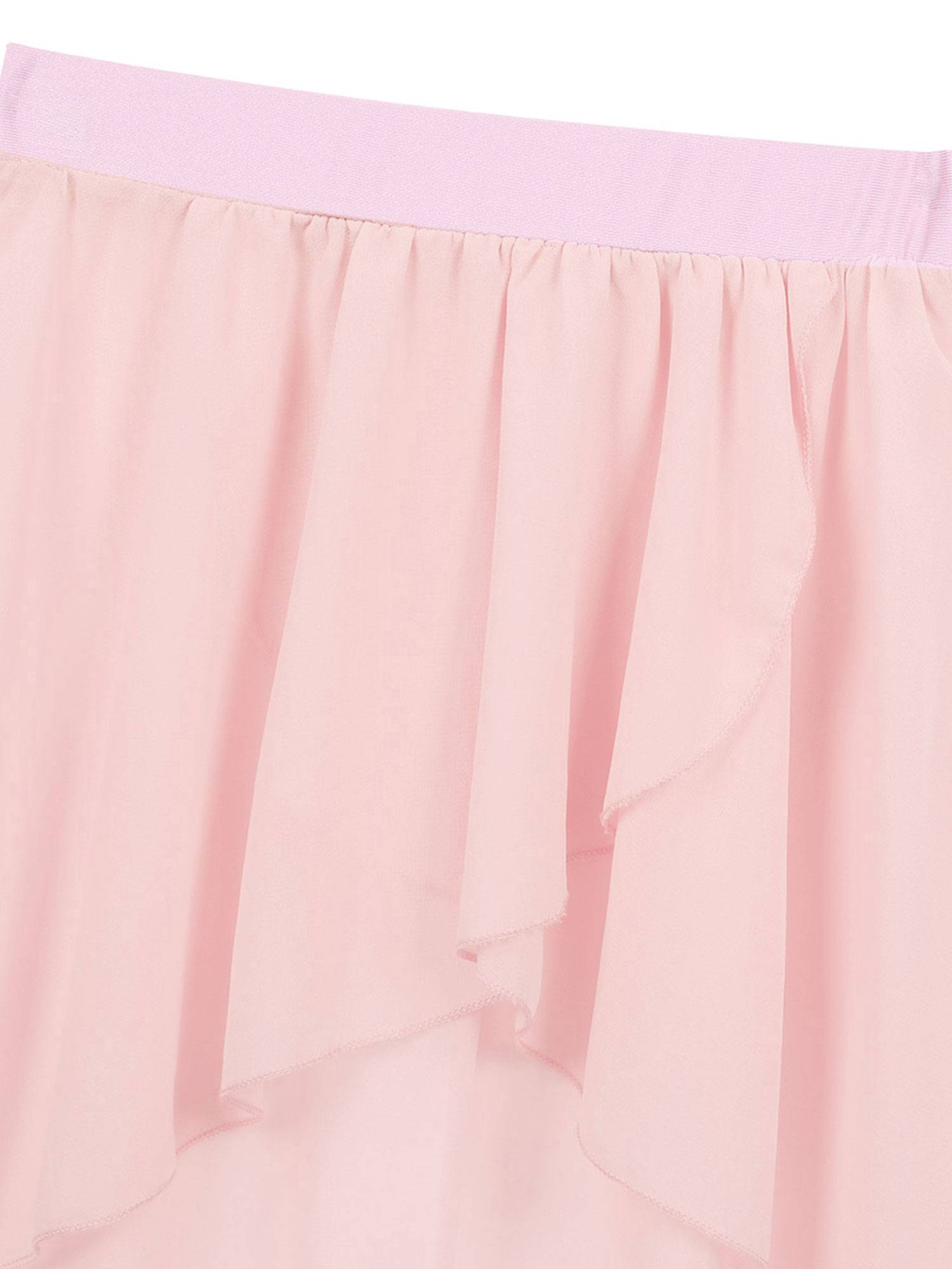 Kids Girls High-Low Chiffon Jazz Dance Studio Practice Skirt