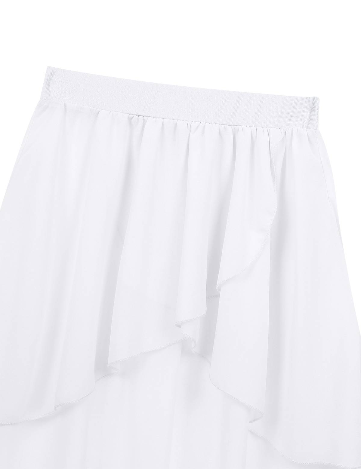 Kids Girls High-Low Chiffon Jazz Dance Studio Practice Skirt