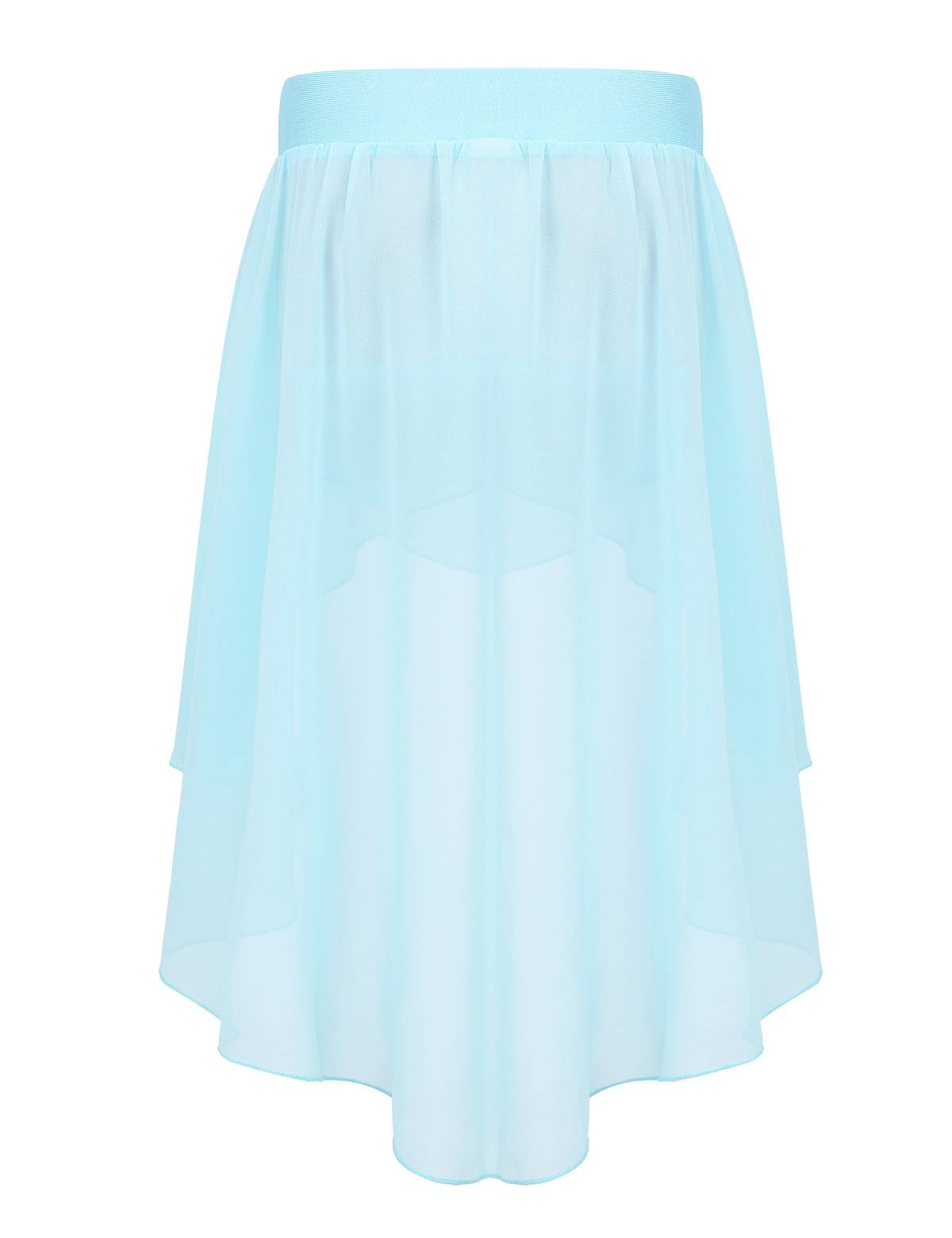 Kids Girls High-Low Chiffon Jazz Dance Studio Practice Skirt