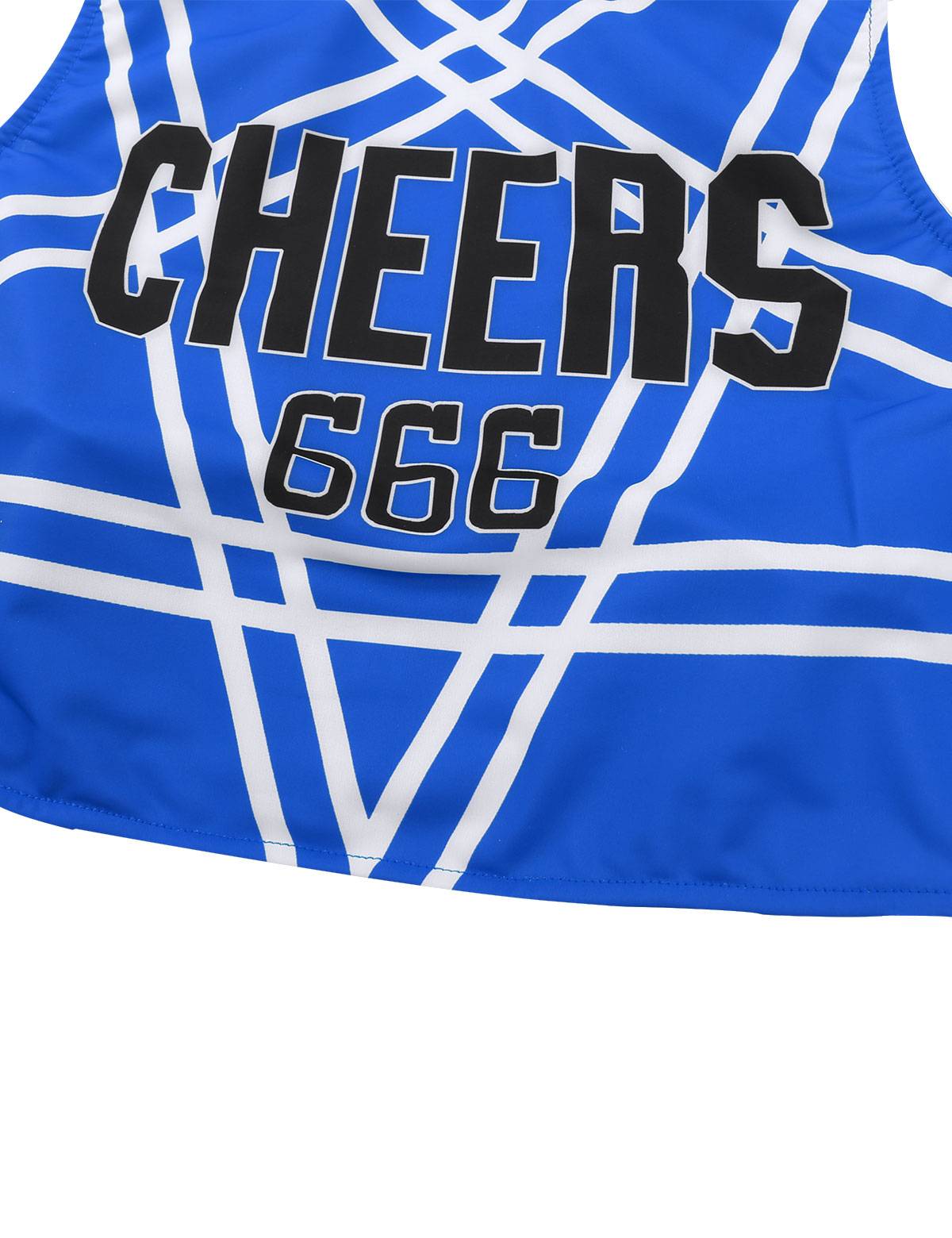 Women Sleeveless Backless Crop Top with Pleated Skirt Cheerleader Sets