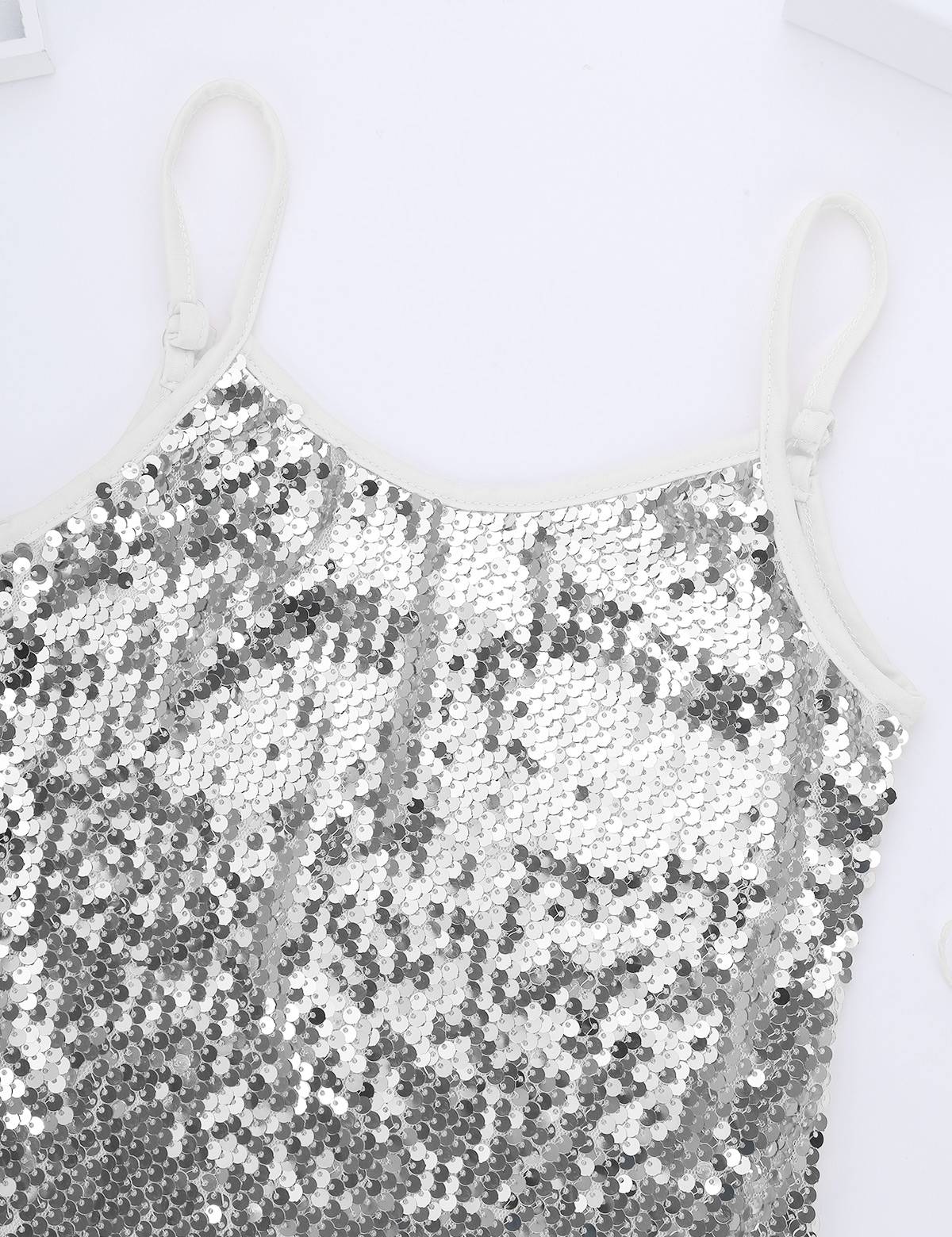 Kids Girls Sequined Jazz Dance Tank Top