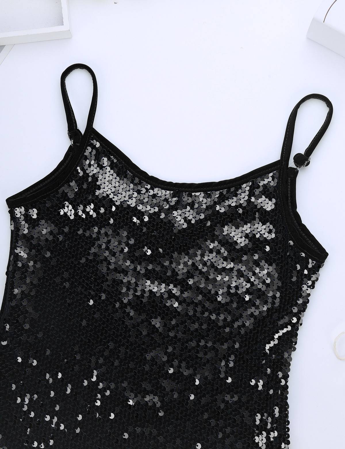 Kids Girls Sequined Jazz Dance Tank Top