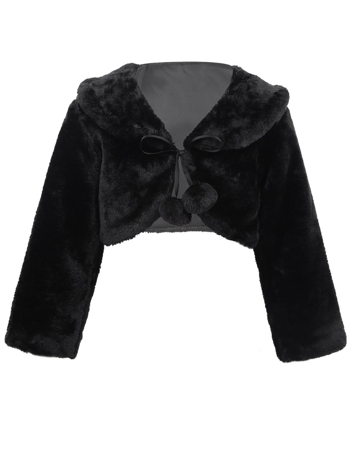 Girls Faux Fur Long Sleeve Coat Wedding Birthday Party Jacket