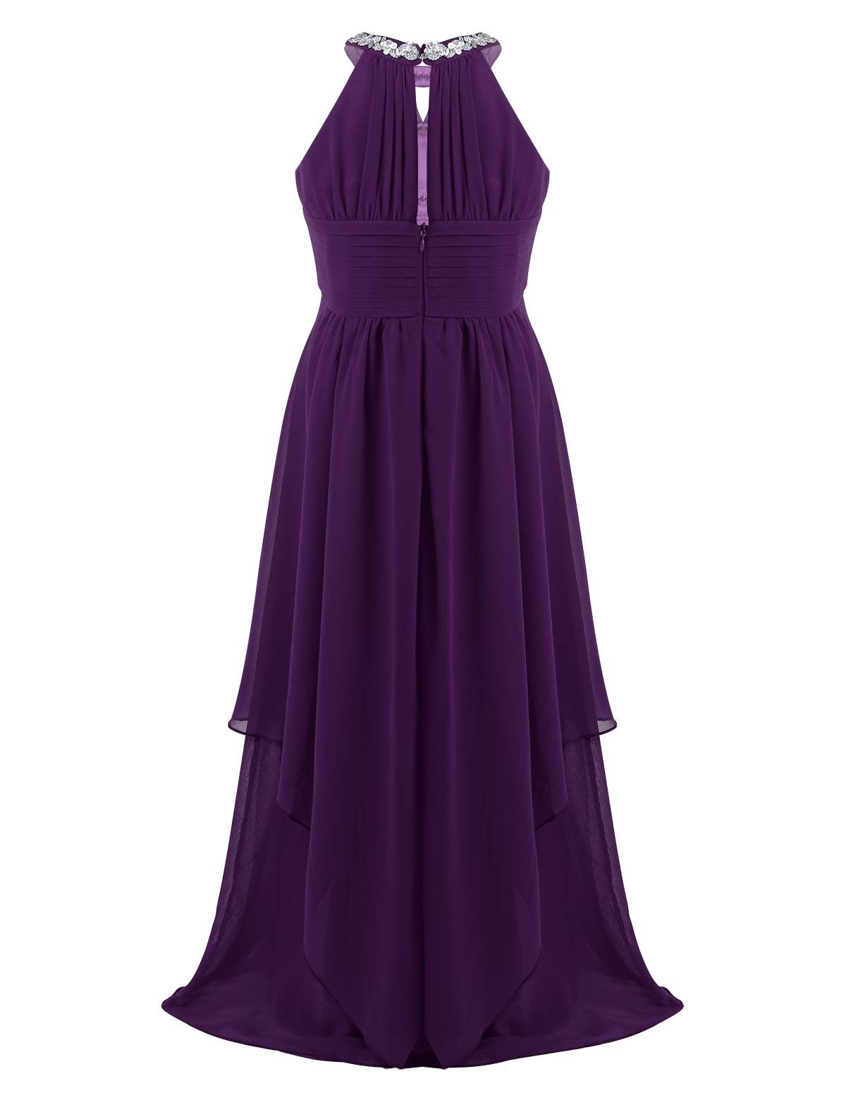 Toddler/Kids Girls Sequined Halter Ruffled Dress