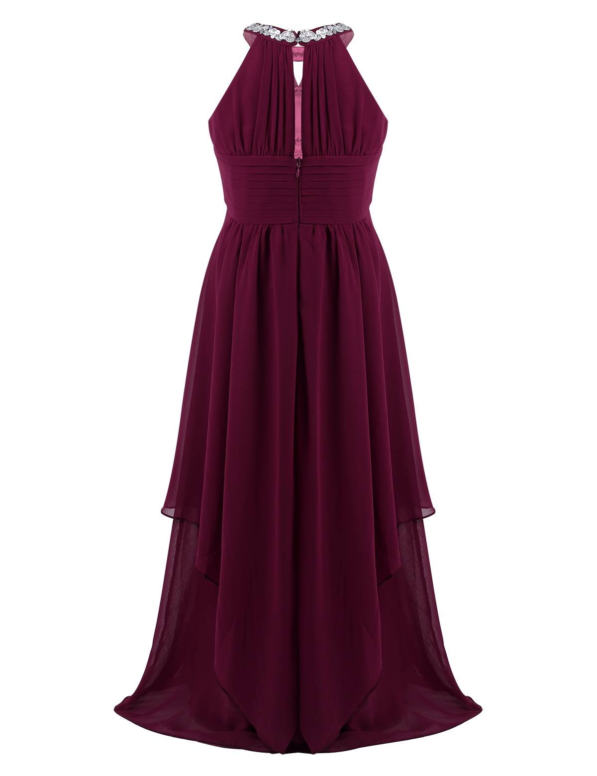 Toddler/Kids Girls Sequined Halter Ruffled Dress