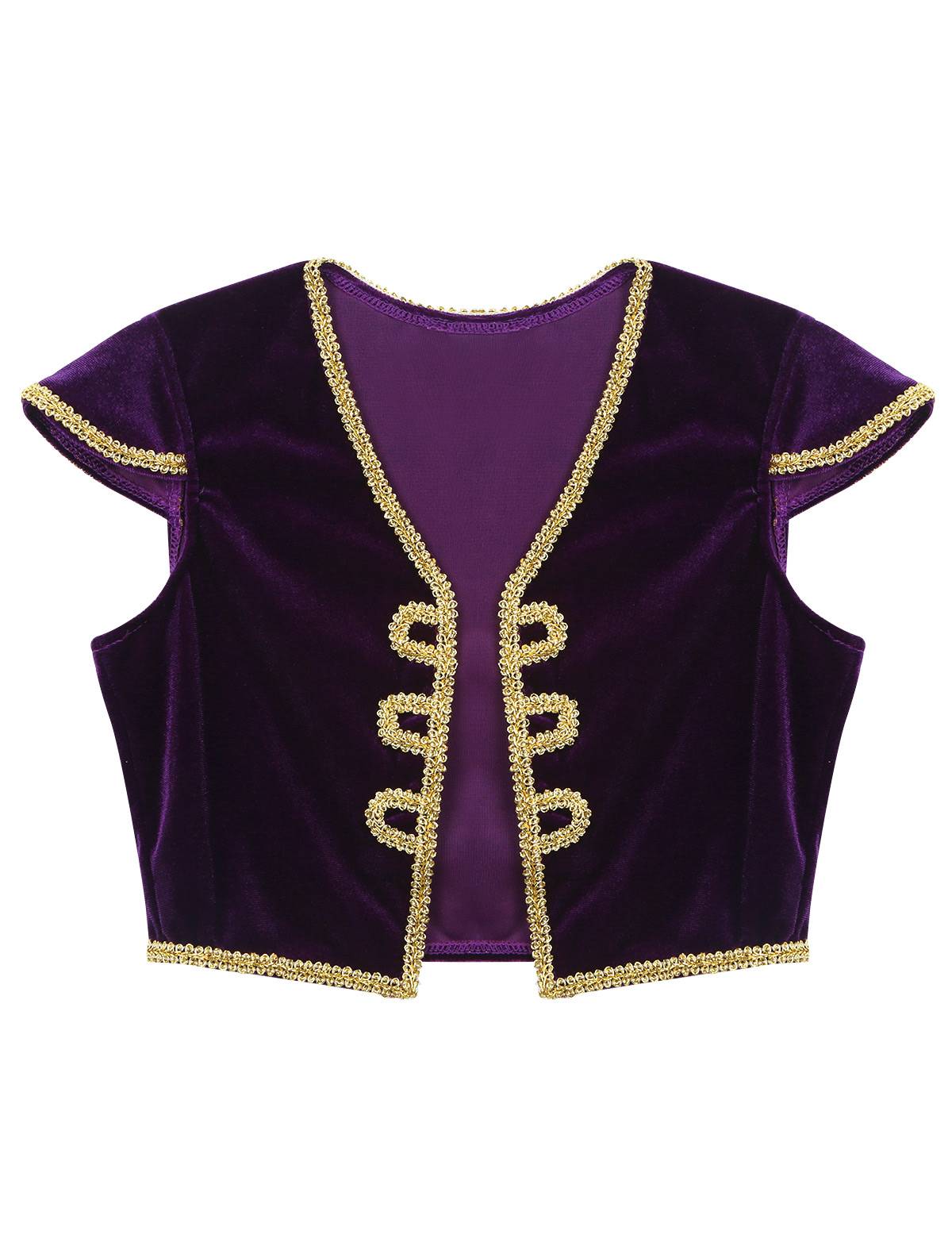 Kids Boys Arabian Prince Costume Outfit Waistcoat with Pants Set