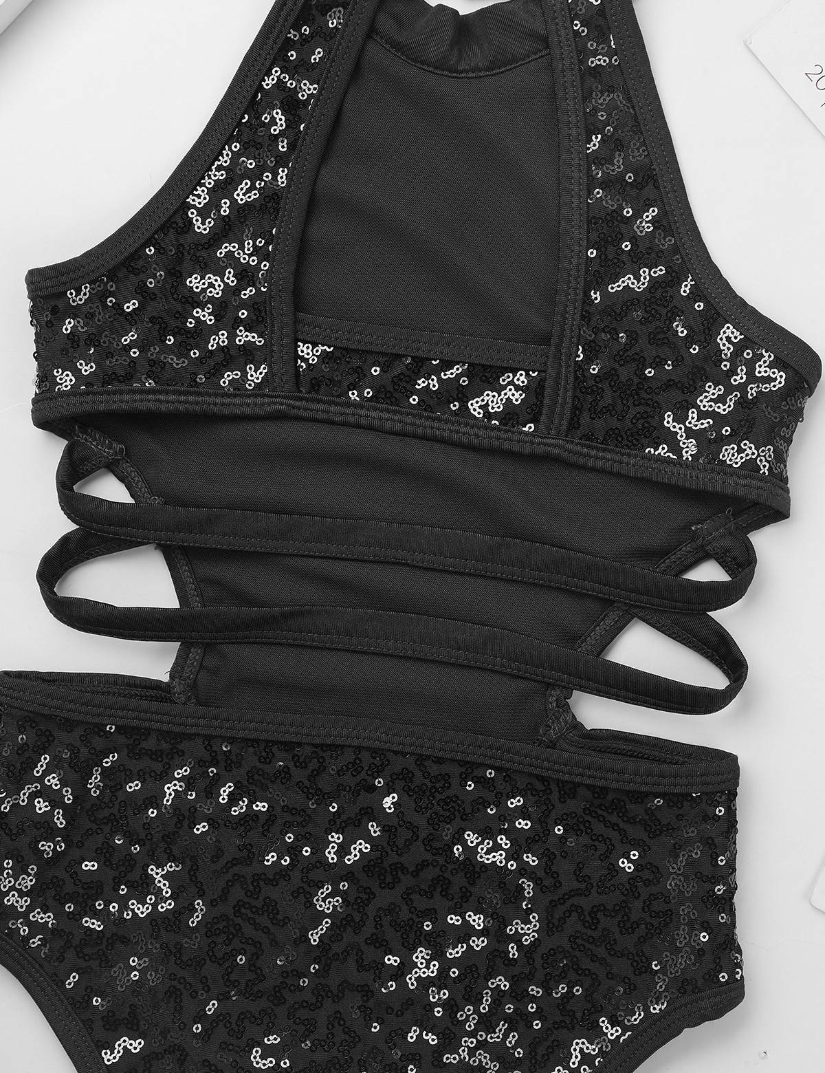 Kids Girls Sleeveless Allover Sequins Ballet Dance Leotard