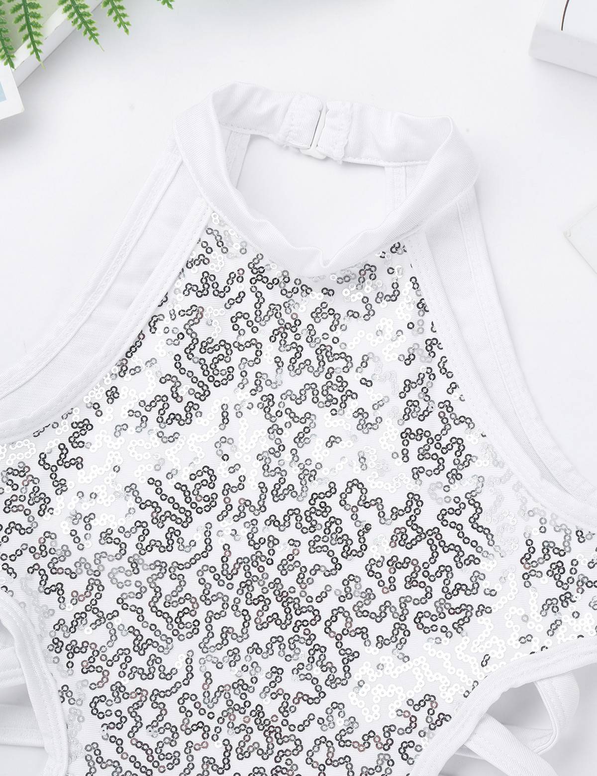 Kids Girls Sleeveless Allover Sequins Ballet Dance Leotard