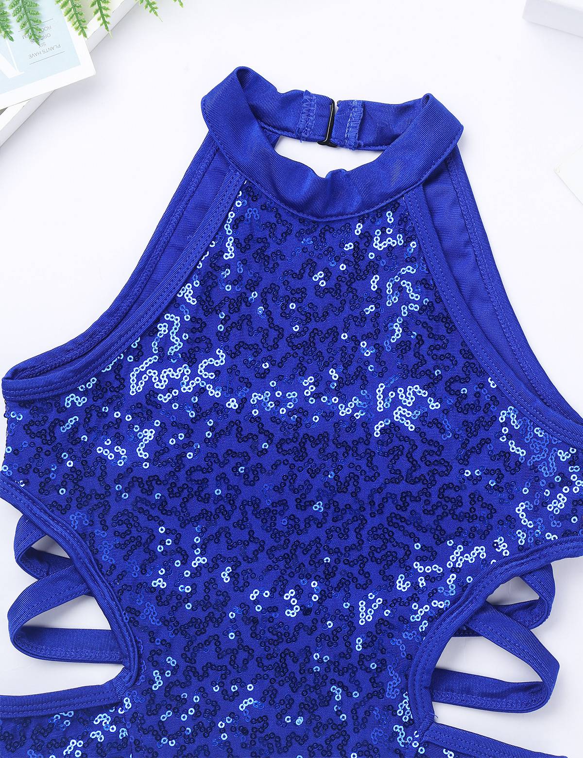 Kids Girls Sleeveless Allover Sequins Ballet Dance Leotard