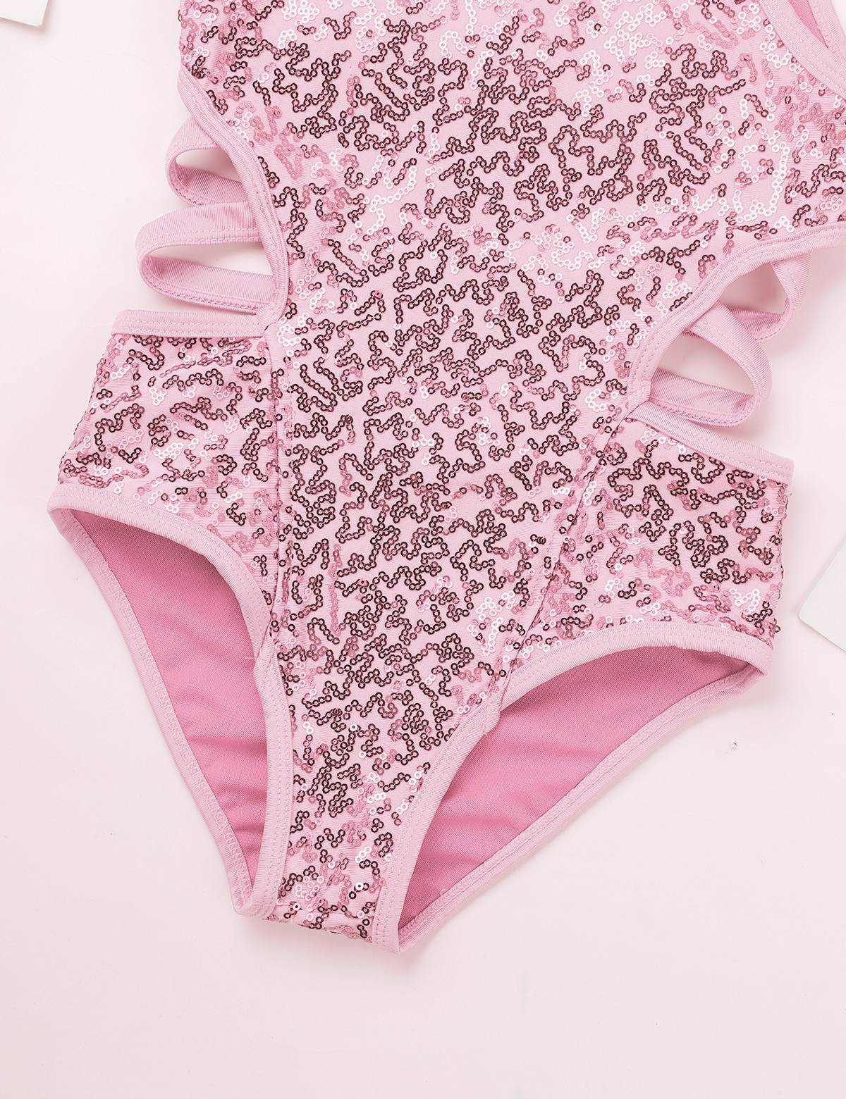 Kids Girls Sleeveless Allover Sequins Ballet Dance Leotard