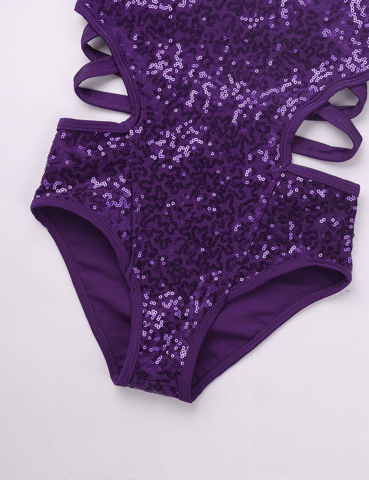 Kids Girls Sleeveless Allover Sequins Ballet Dance Leotard