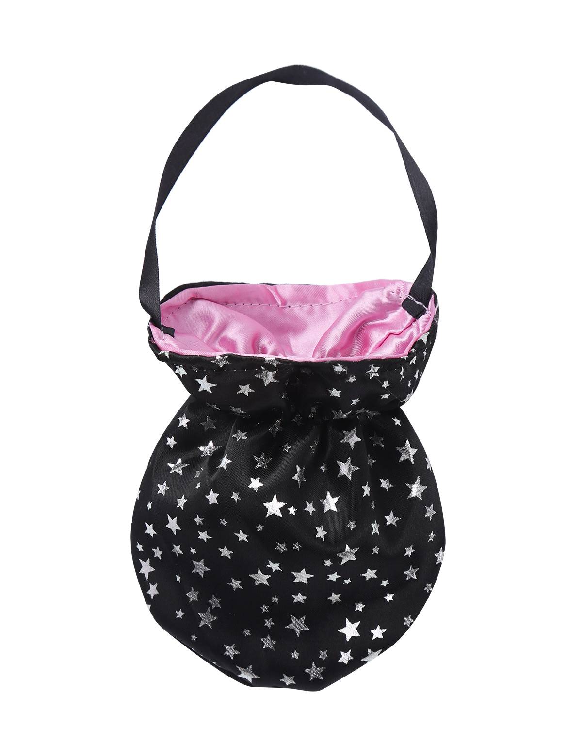 Kids Girls Halloween Long Sleeve Stars Dress with Hat Bag Witch Costume