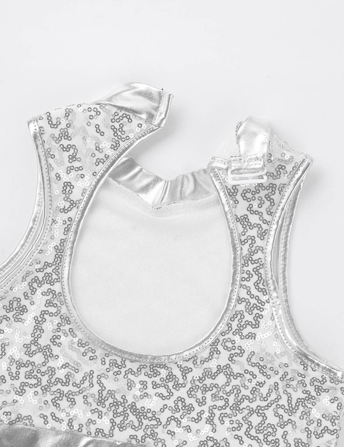 Kids Girls 2pcs Sequins Sleeveless Crop Top and Shorts Set for Jazz Dance