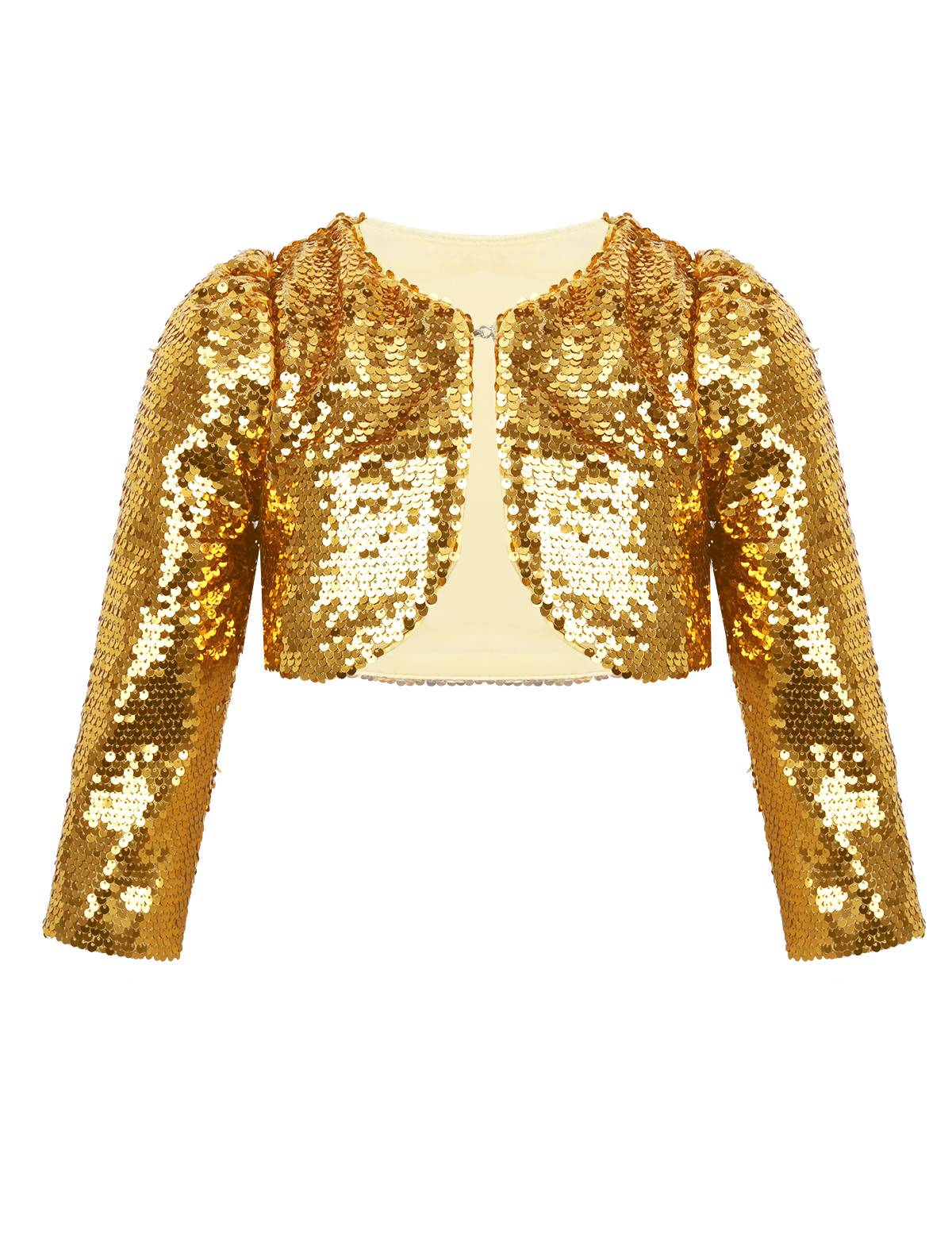 Kids Girls Allover Sequins Long Sleeve Bolero Shrug