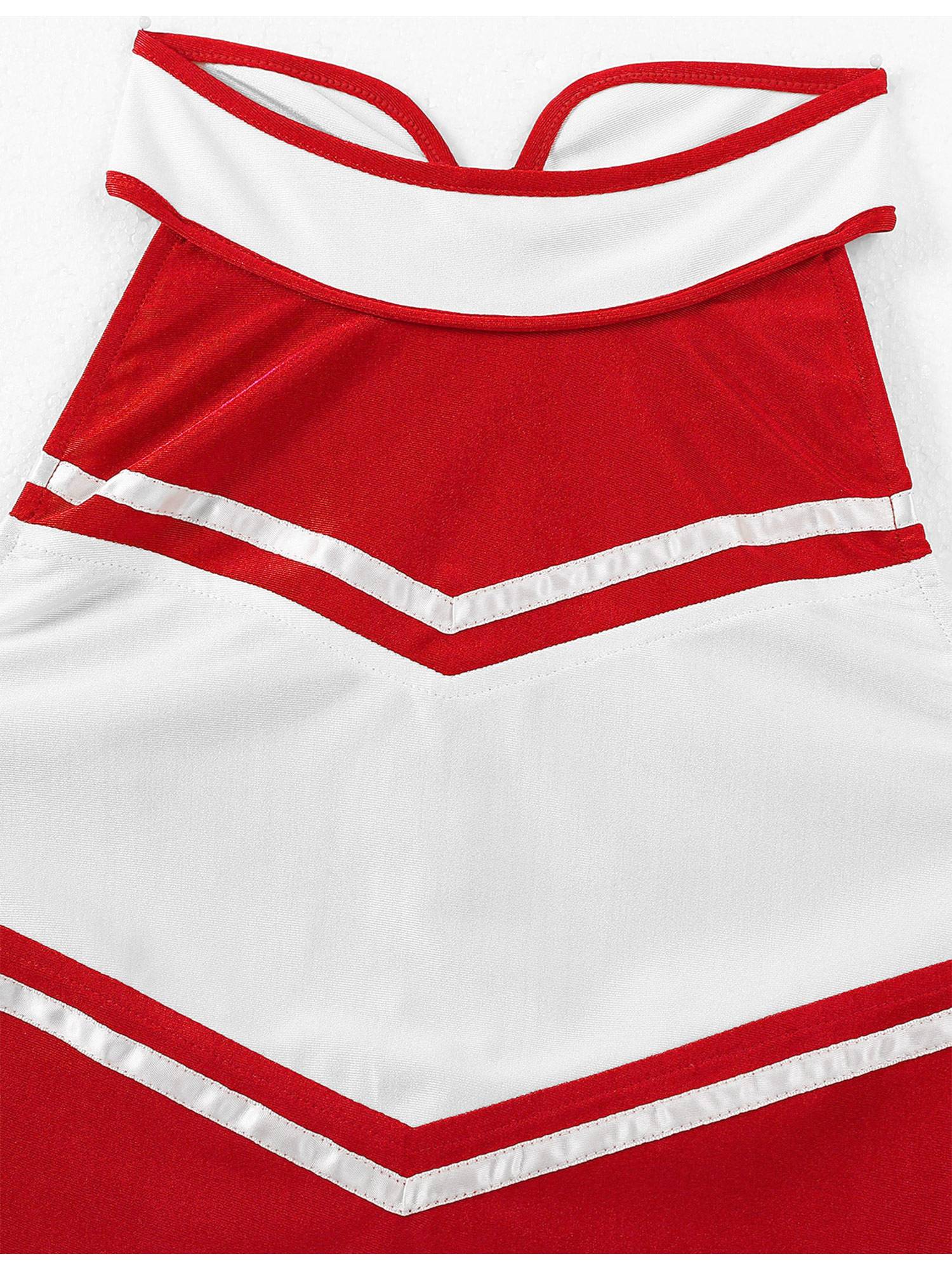 Women 2Pcs Cheerleading Costume Crop Top with Mini Pleated Skirt Set