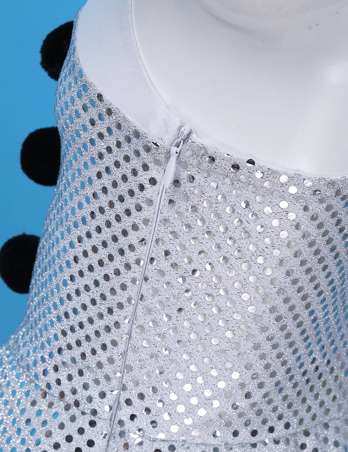 Kids Girls Christmas Sleeveless Halter Neck Sequins Snowman Costume Tutu Dress