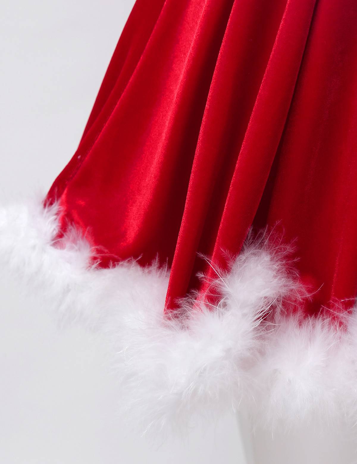 Kids Girls Christmas Velvet Solid Color A-line Skirt