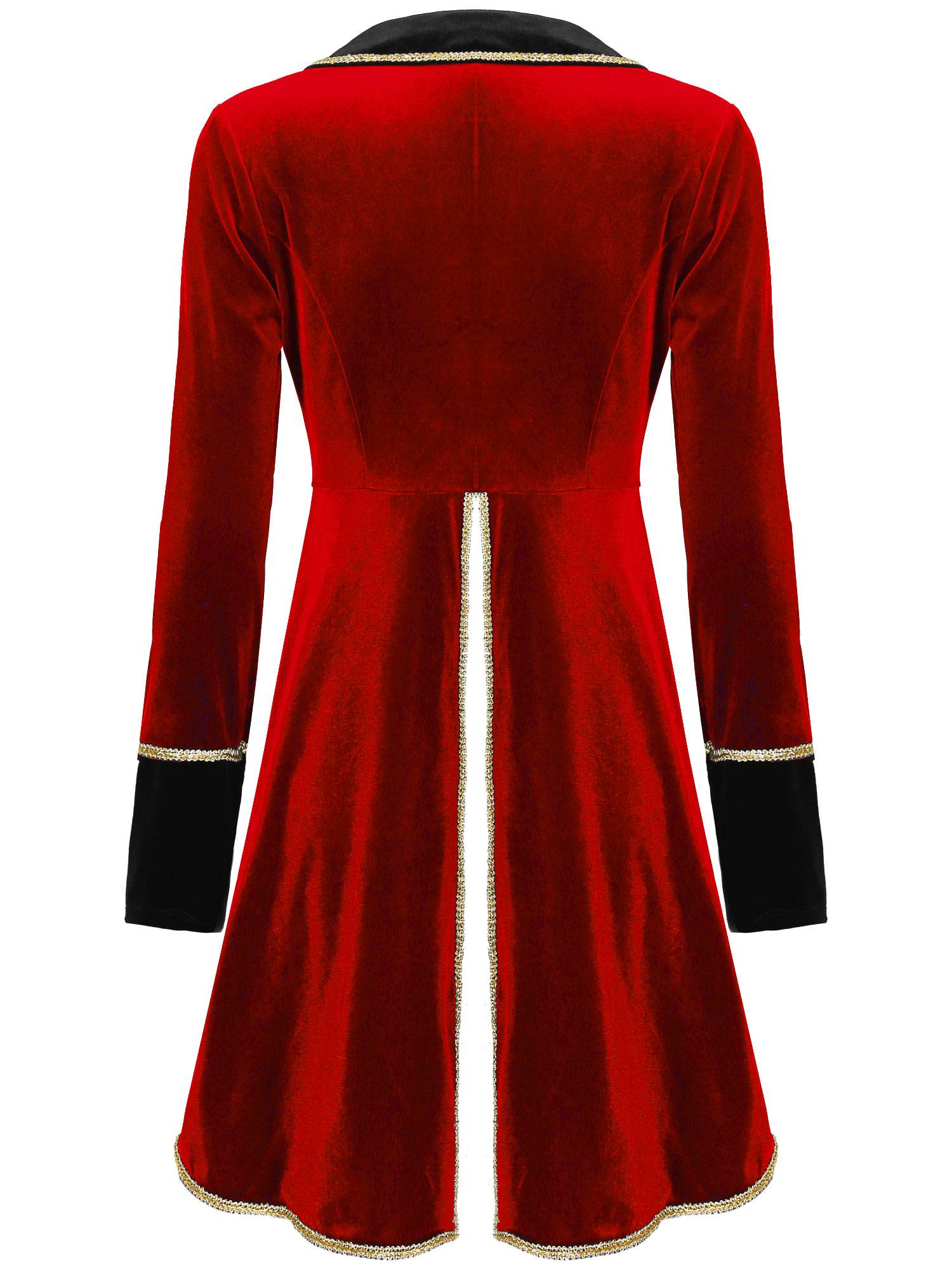 Women Long Sleeve Halloween Velvet Swallow-Tailed Coat