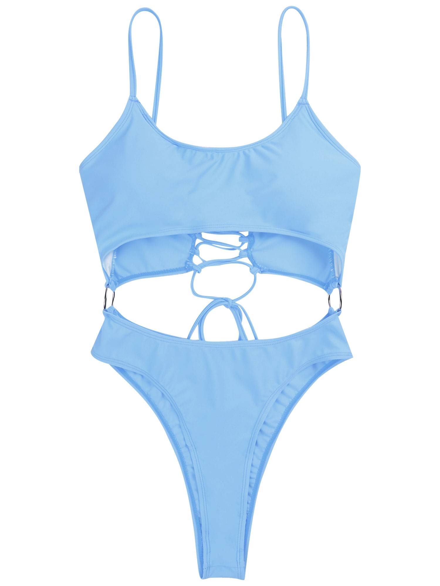 Women Scoop Neck One-Piece Swimsuit Monokini Bathing Suit