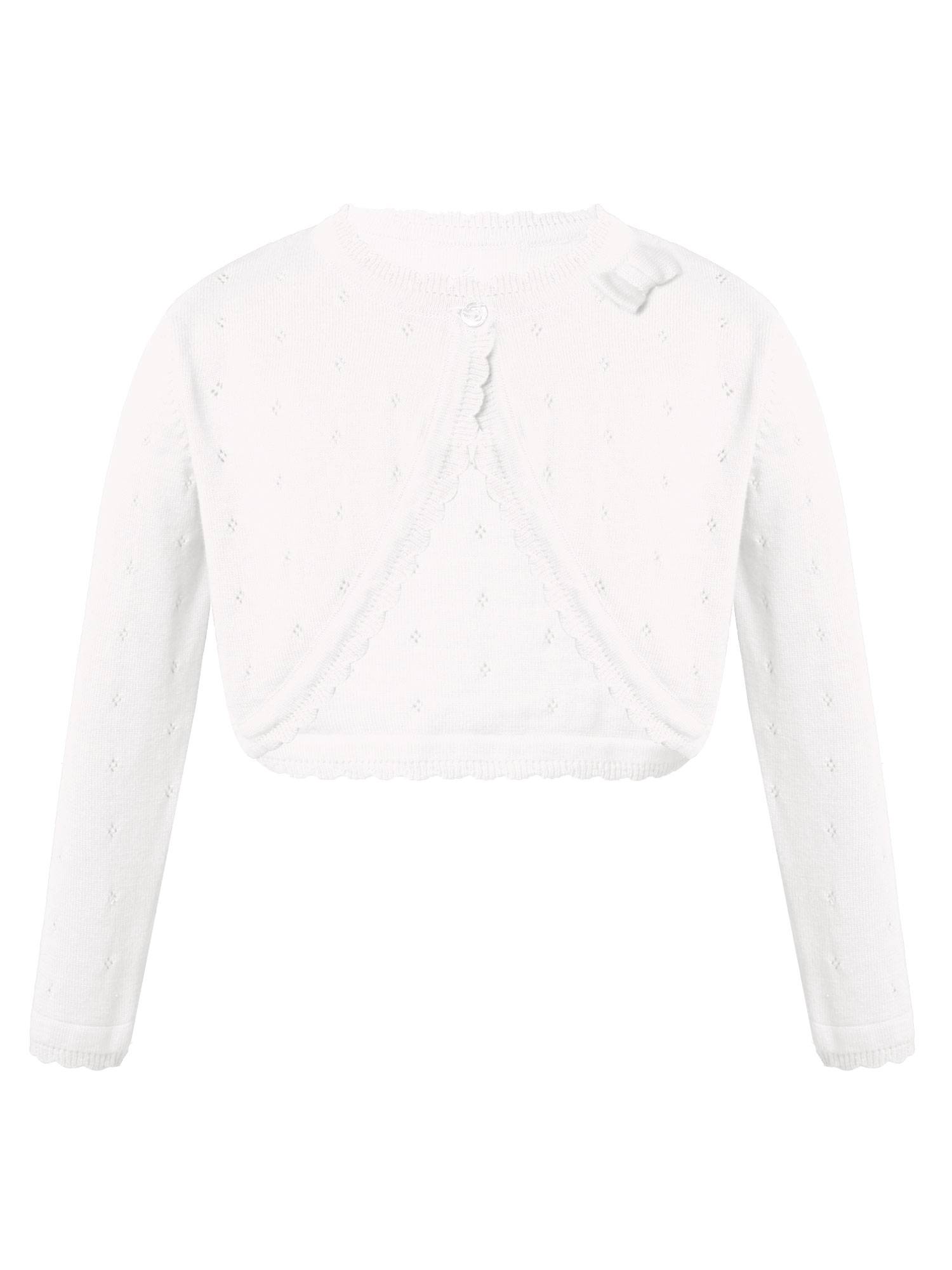 Toddler/Kids Girls Christmas Solid Long-sleeve Cotton Cardigan Bolero