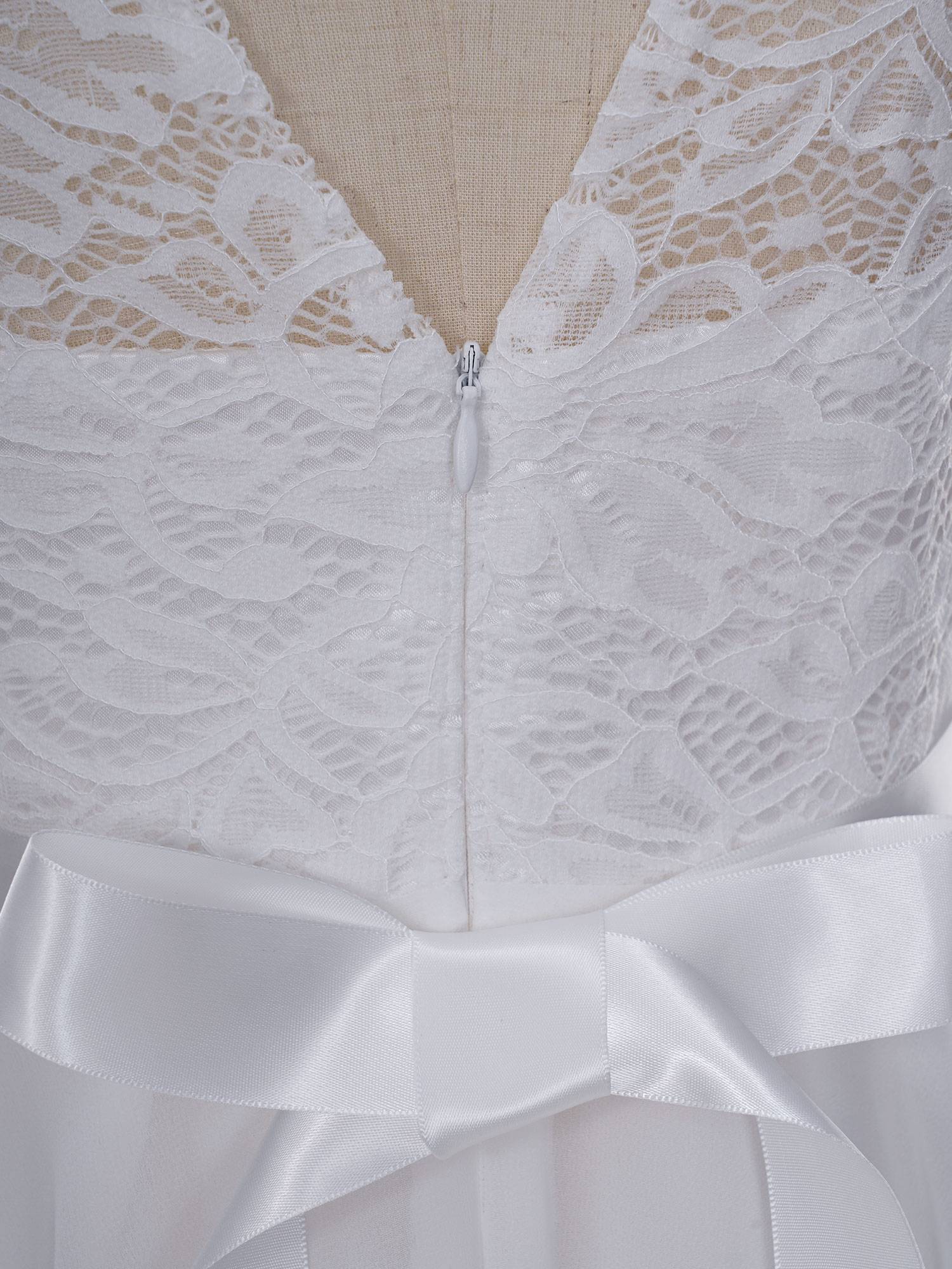 Kids Girls Sleeveless Lace Floral High-Low Chiffon Dress