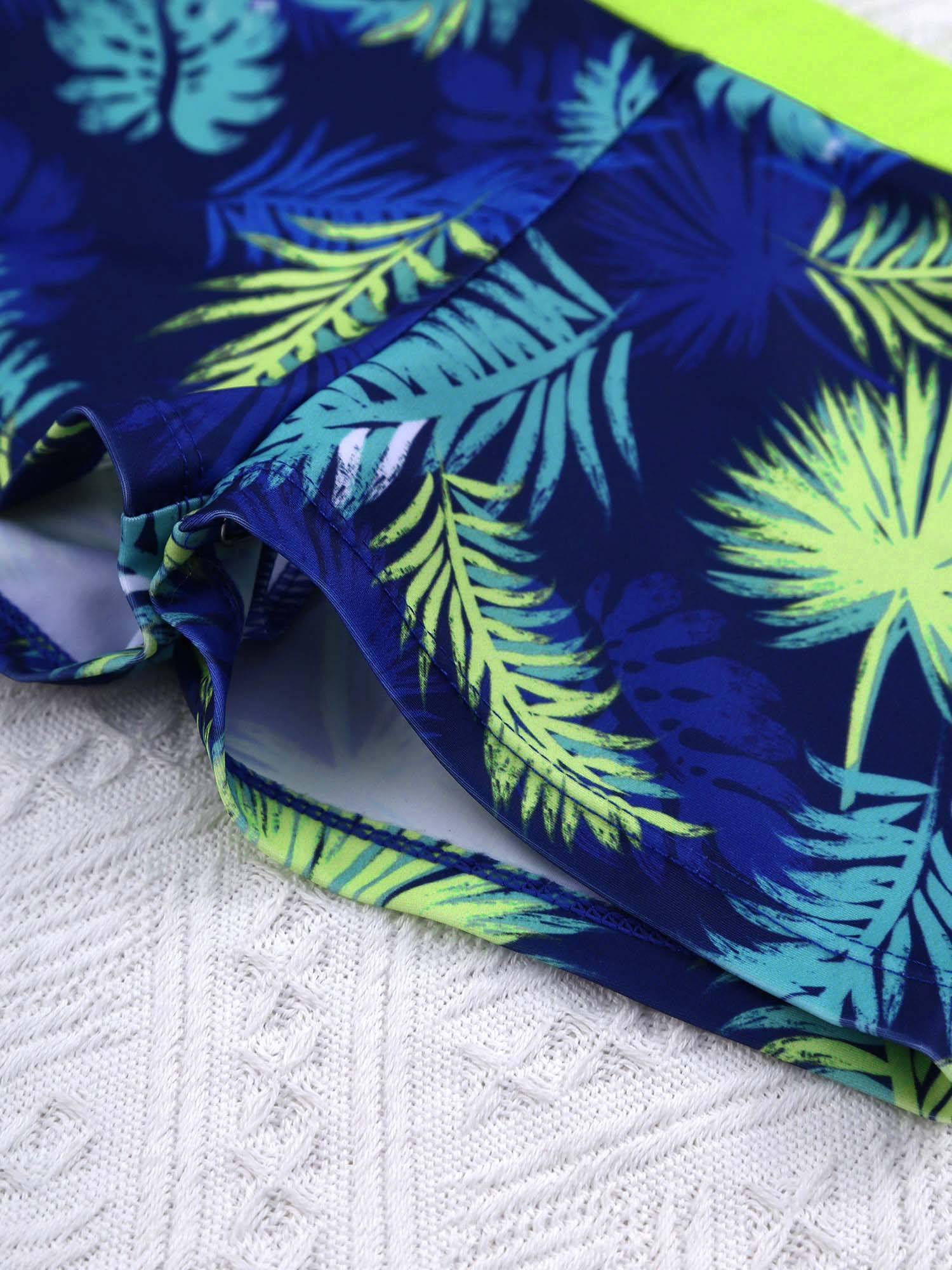 Girls Two Pieces Y-Shaped Back Top and Boyshorts Bottoms Swimsuits Set