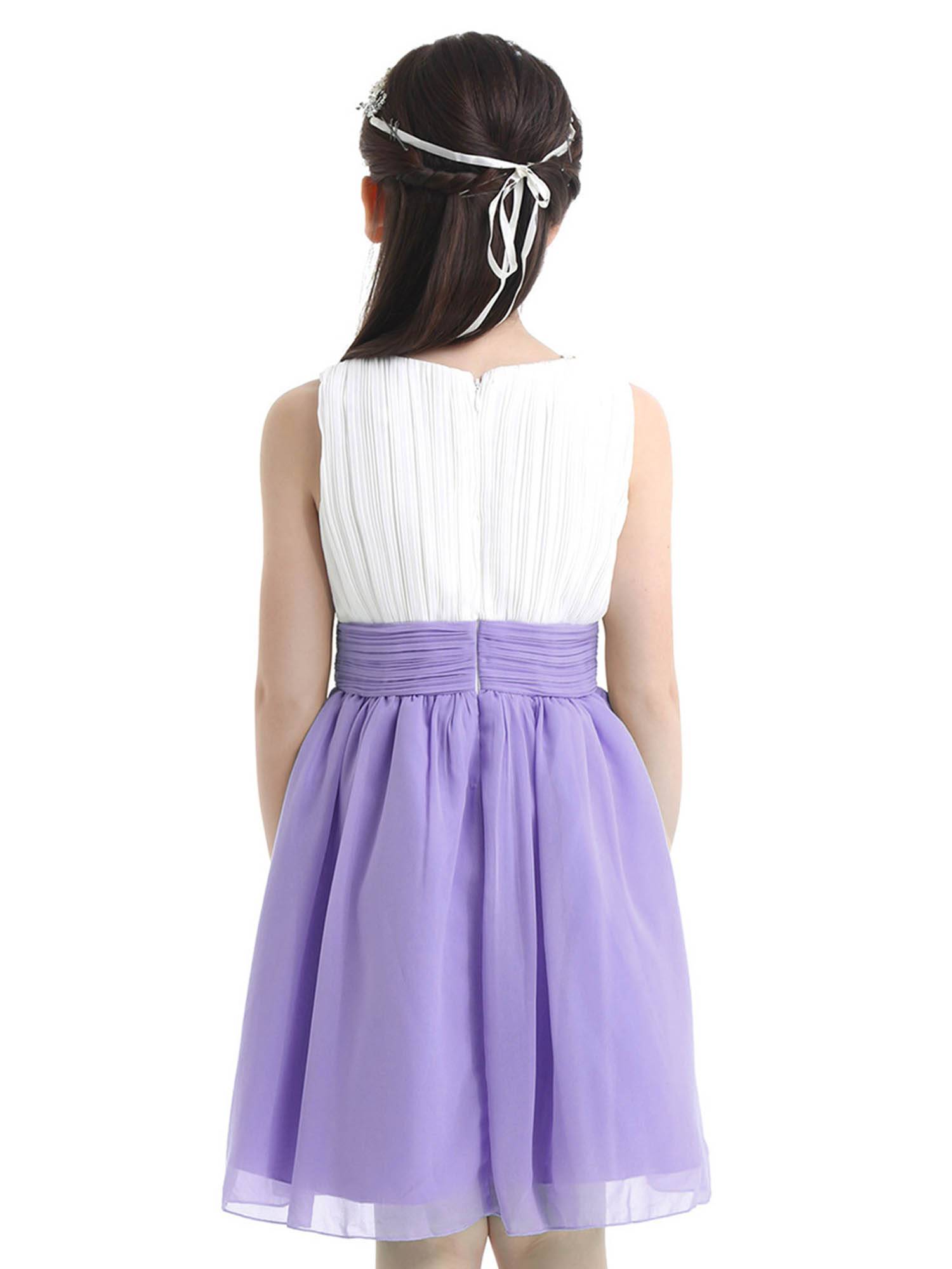 Kids Girls Colorblock Flower Girls Princess Dresses