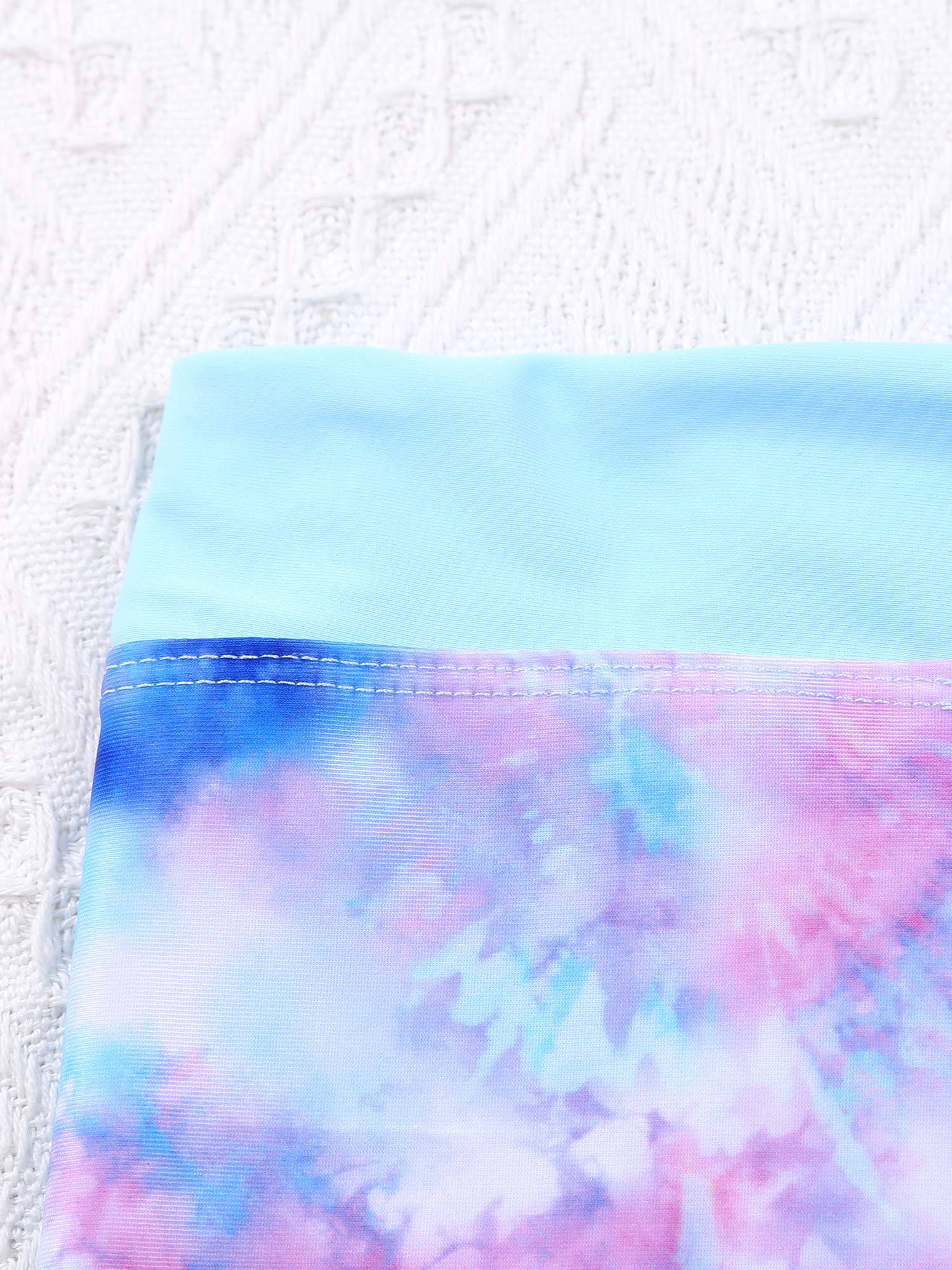 Girls Two Pieces Sleeveless Crisscross Back Swimsuit Set