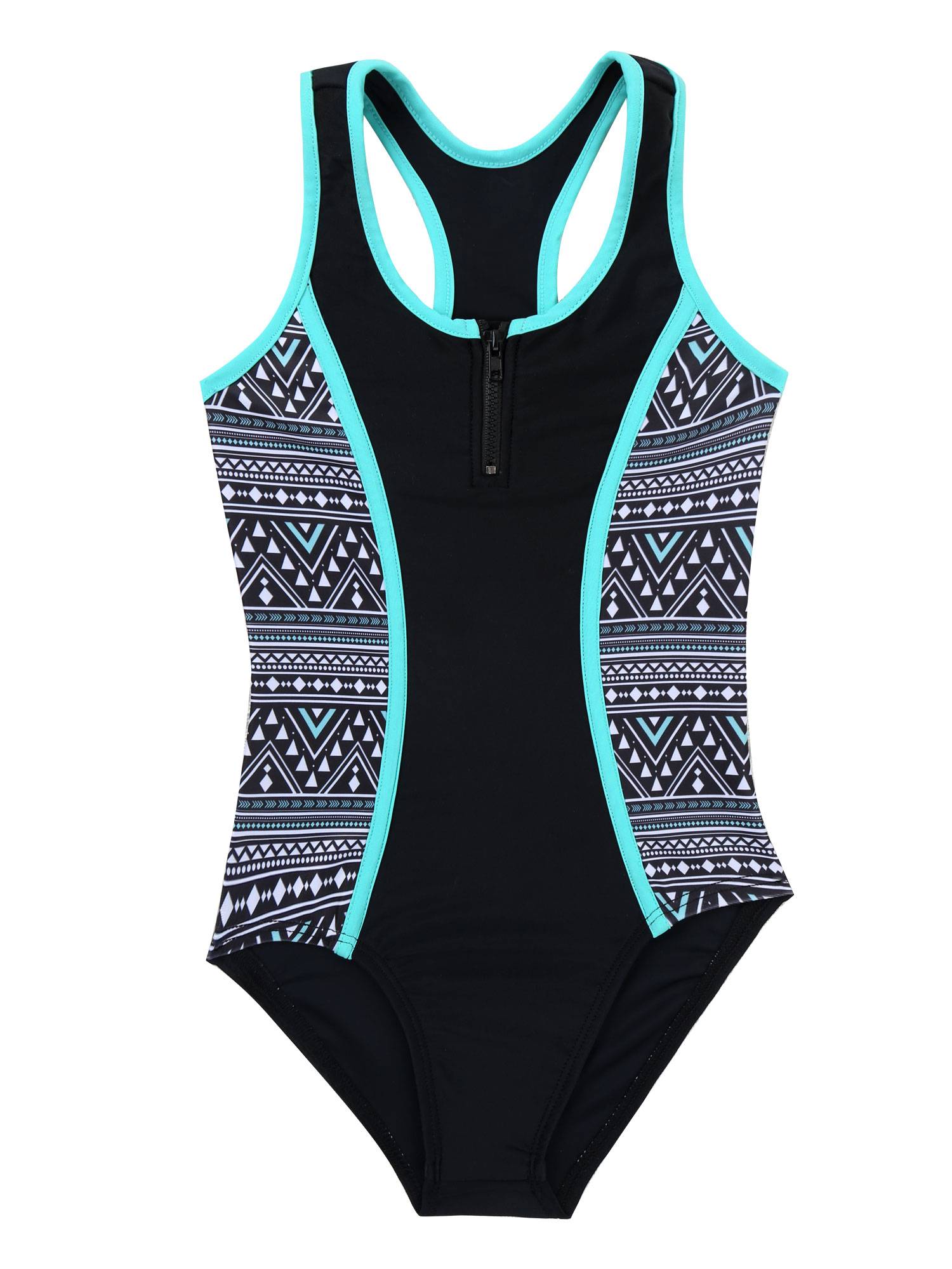 Kids Girls 2pcs Sleeveless Bodysuit and Boyshorts Swimsuit Set